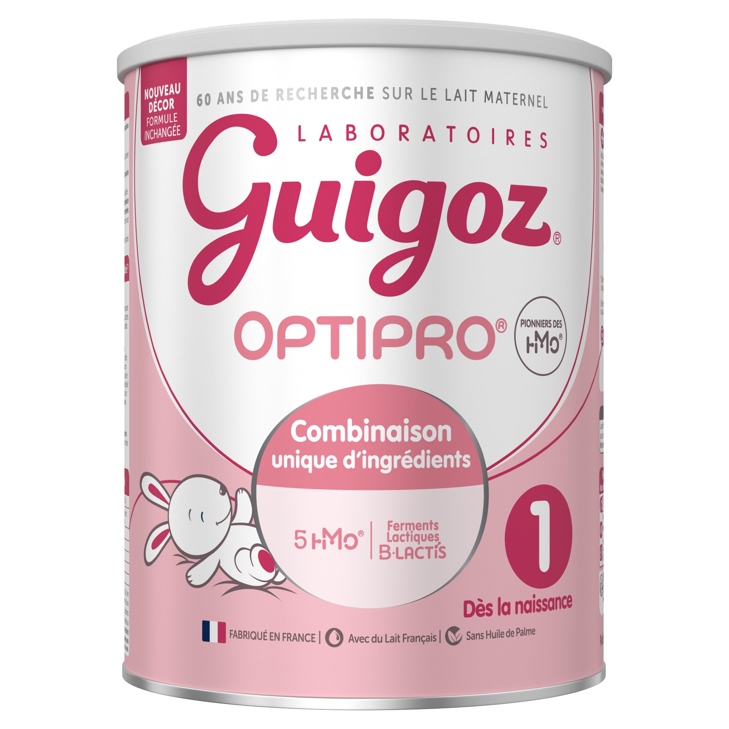 GUIGOZ OPTIPRO 1 Lait bébé en poudre 1er âge - de 0 à 6 mois - Boîte de 830g
