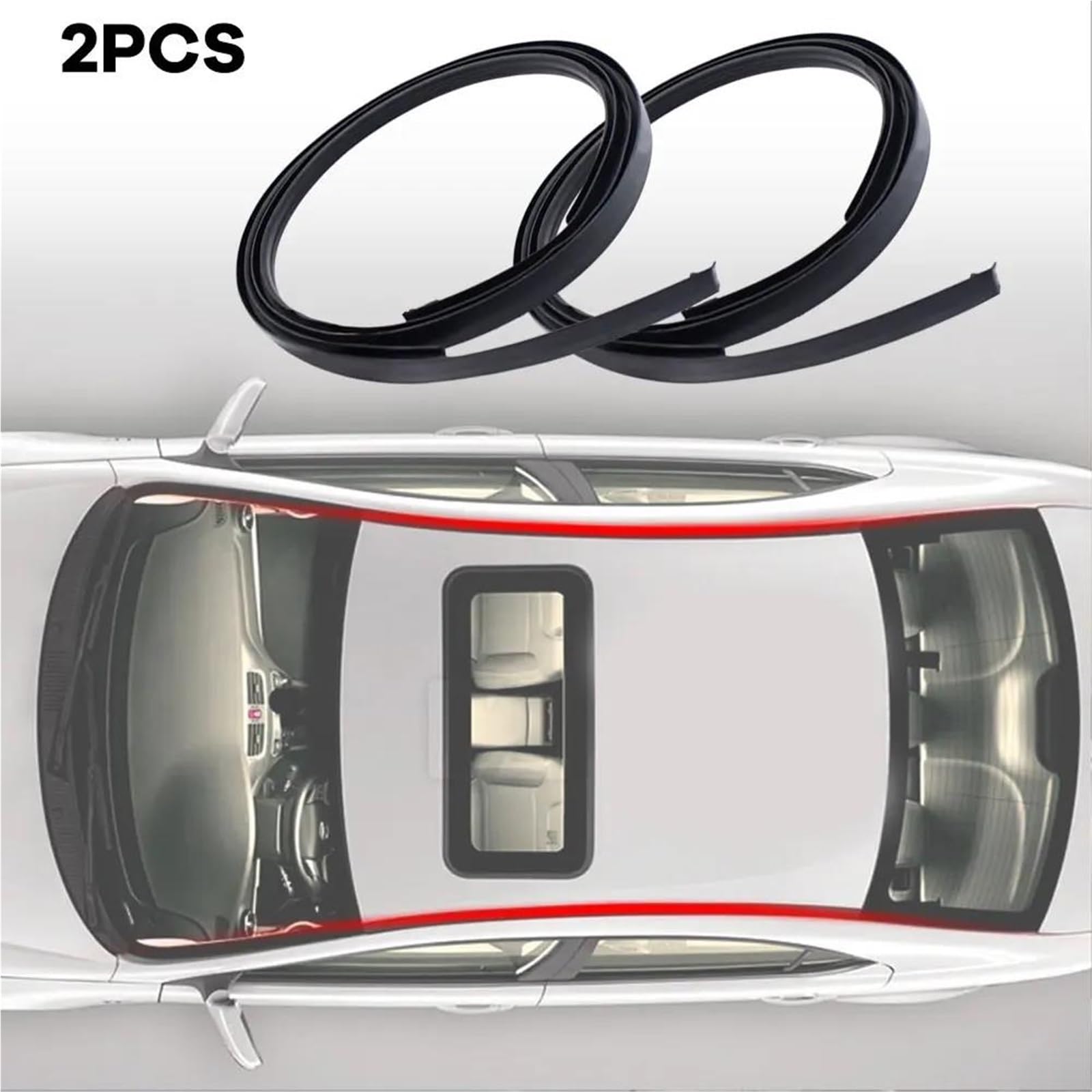 2 Piezas Para Toyota Para Yaris Hatchback 2007-2011 Moldura Por Goteo De Techo Izquierdo + Derecho Acabado Tira Sello Accesorios Coche Junta de Goma para Puerta de Coche