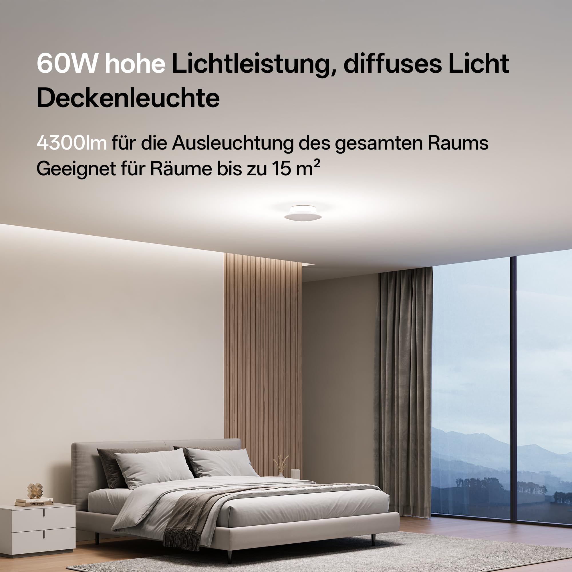 Homelist YX1 Indirekte LED-Deckenleuchte, 60W, 4300 lm, 22 cm