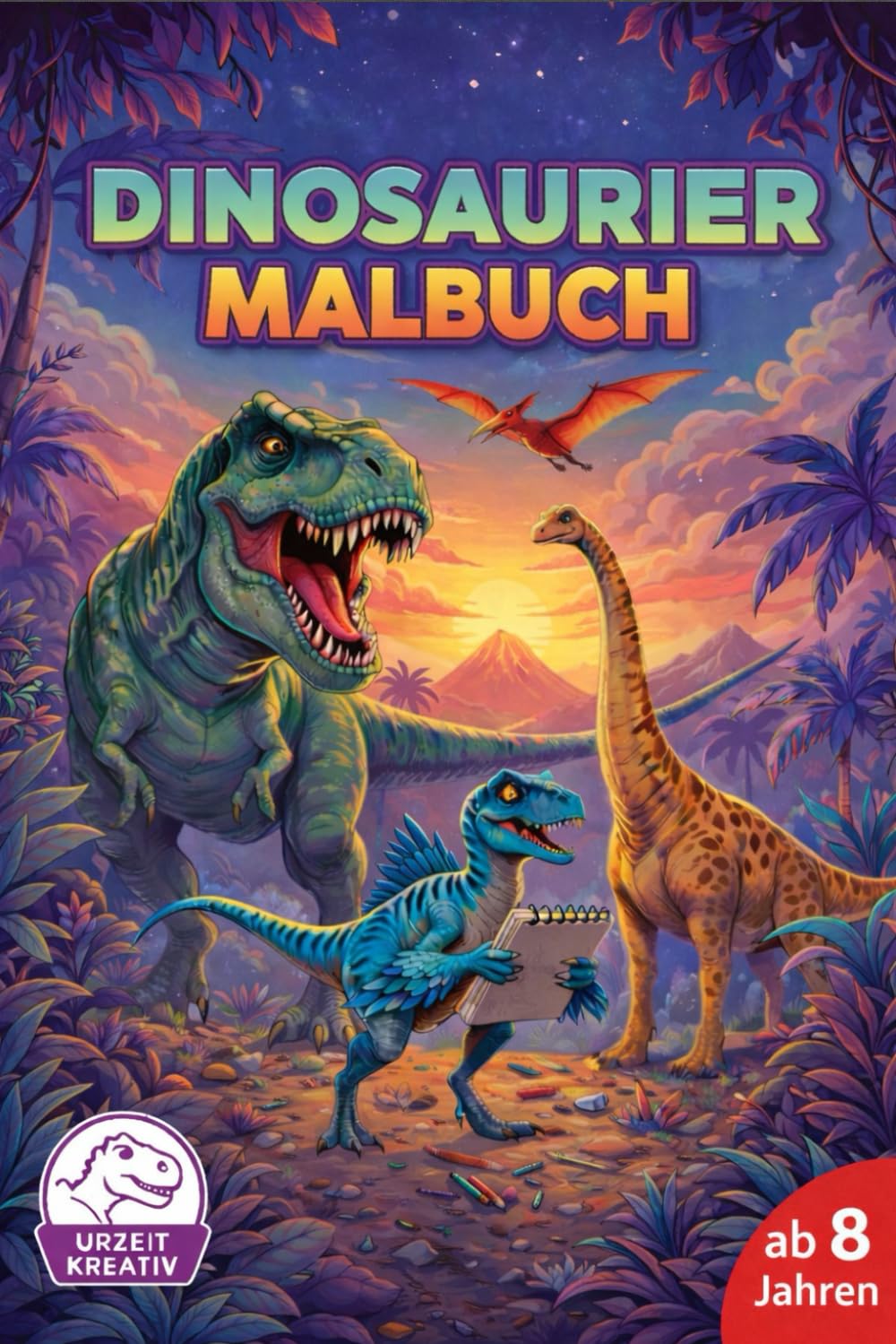 Dinosaurier Malbuch ab 8 Jahren: Detailreiche Dino-Motive zum Ausmalen – Kreativer Malspaß für Kinder ab 8
