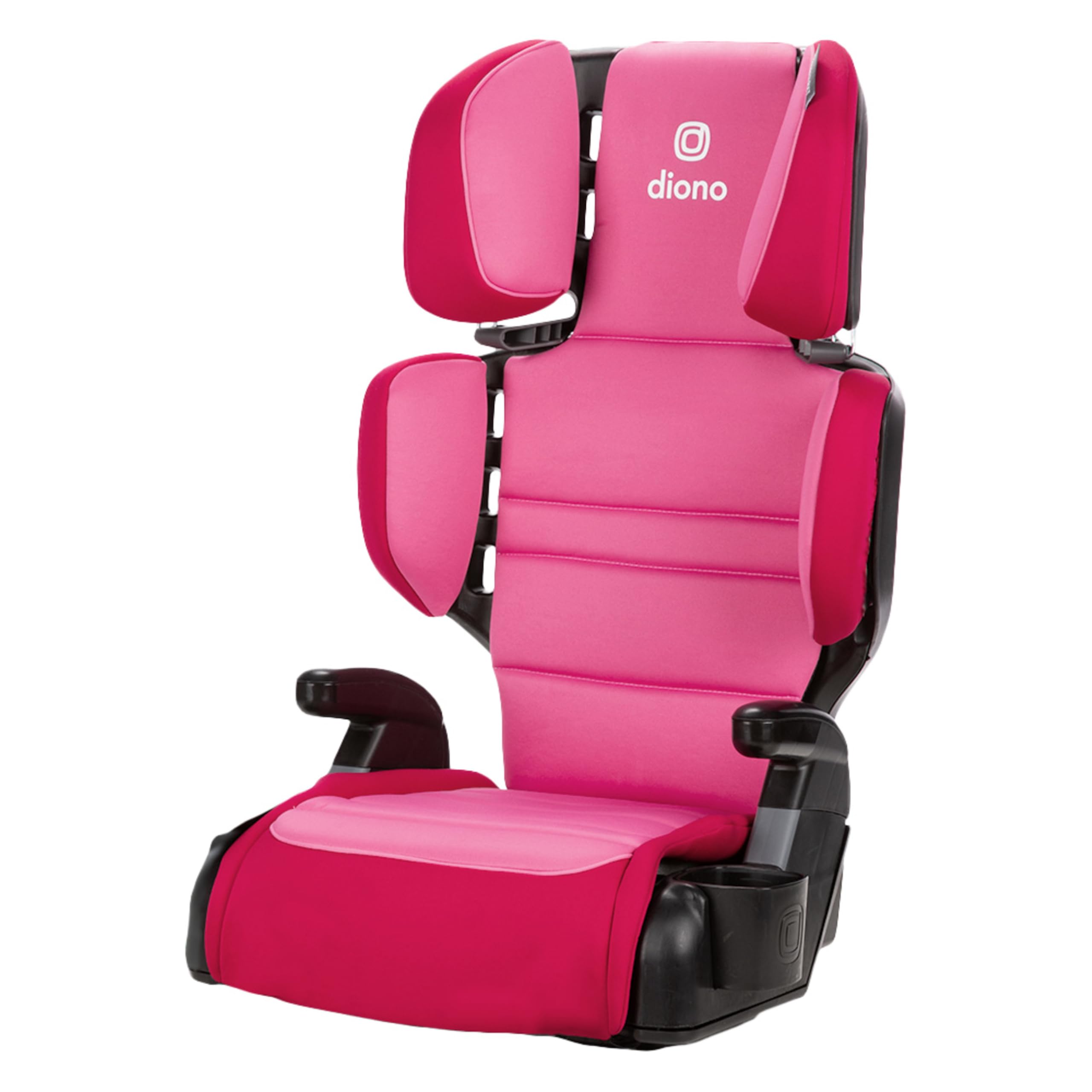 Diono Connect3 R 2-in-1 High Back Booster, Slim Fit 3-Across in Many Mid-Sized Sedans and SUVs, for Children from 40-120 lbs., Lightweight with Cupholder, Pink Cotton Candy
