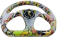 Vista 6 de Volante de Carreras de Coche con Patrón de Graffiti Volante de Derrape Plano de Acrílico para Juego de Simulación de Derrape en PC