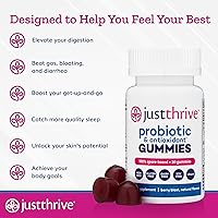 Vista 4 de Just Thrive Gomitas probióticas para niños, hombres y mujeres, para la salud digestiva y general, 30