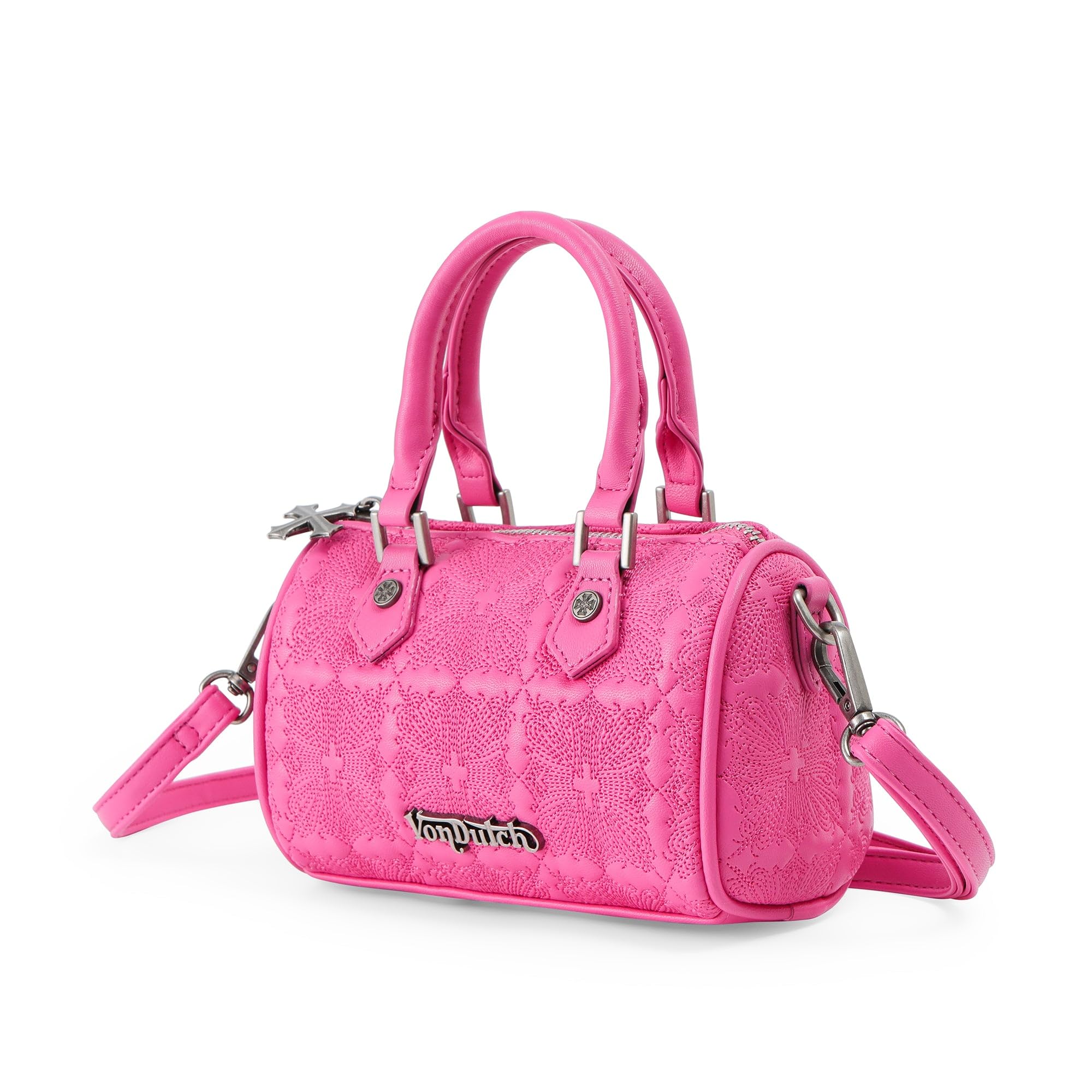 Von Dutch Womens Hanna Hand Bag – Stylish Handbag with Adjustable Strap, Spacious Interior, and Iconic Logo Design (Hot Pink)