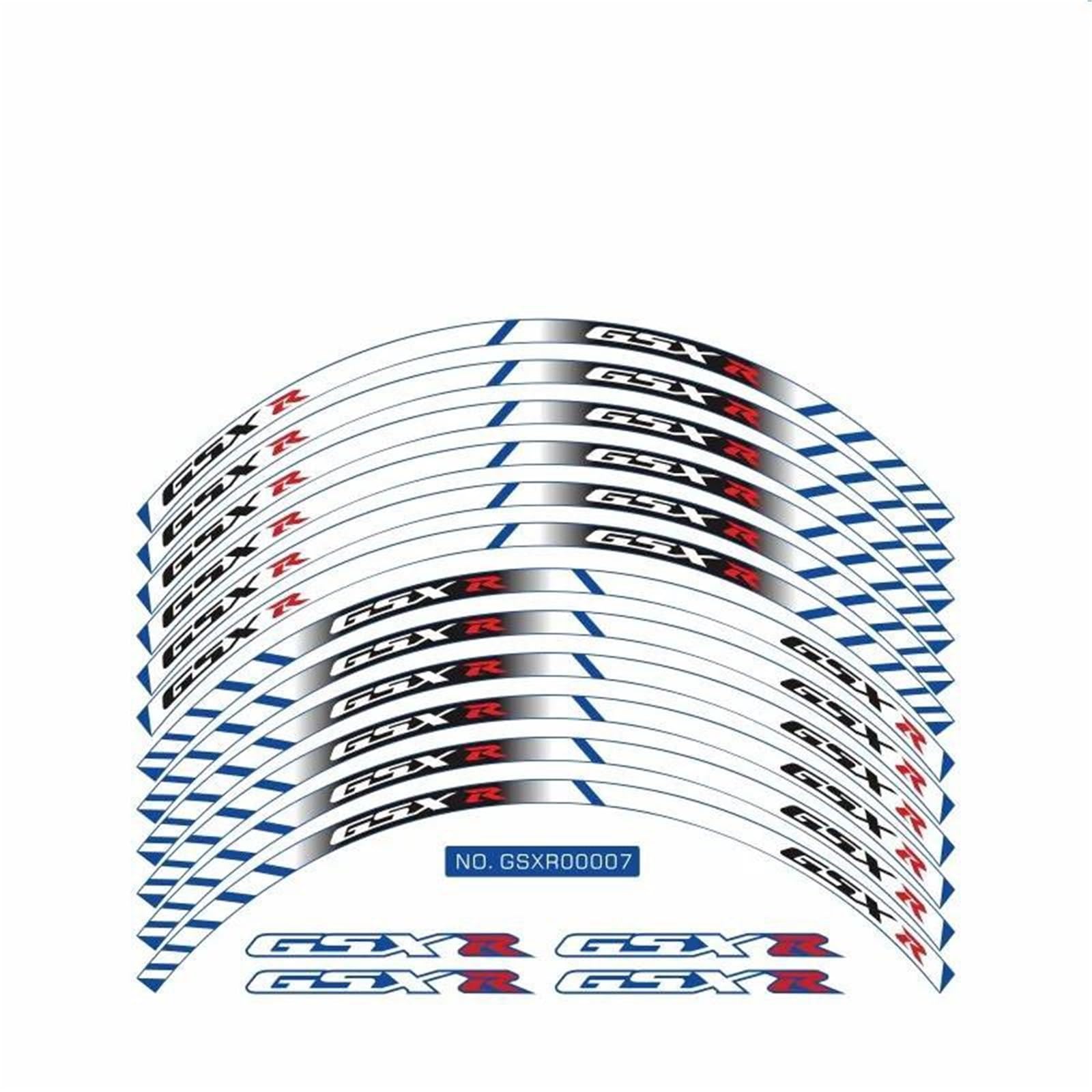 Reflective Stickers and Striped Wheel Decals for Suzuki GSXR 250 400 600 1000 750 GSXR1000R GSXR1000 GSXR600(Style 1)
