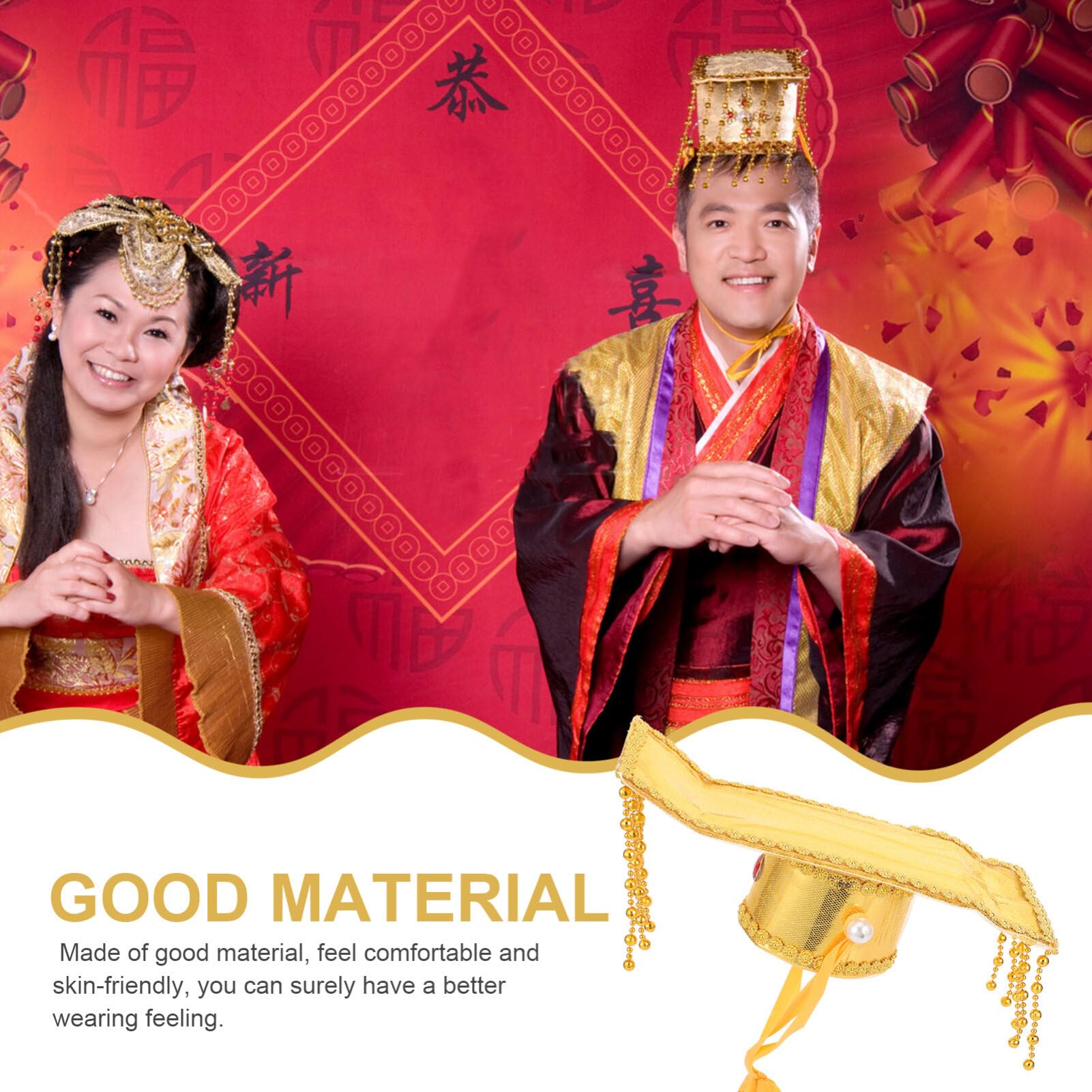 BESTonZON Chinese Emperor Cosplay Hat, Chinese Ancient Emperor Headwear, Chinese Emperor Costume Accessory