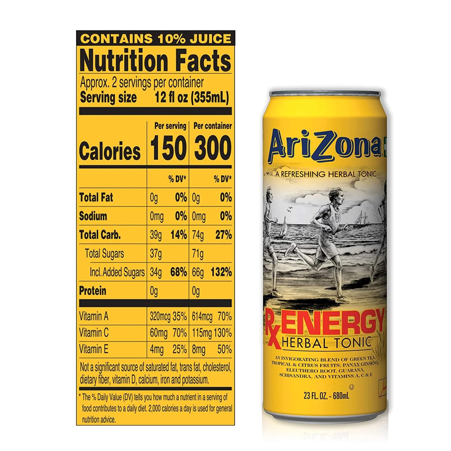 Arizona RX Energy Herbal Tonic (24x 680ml) inkl. DPG Pfand