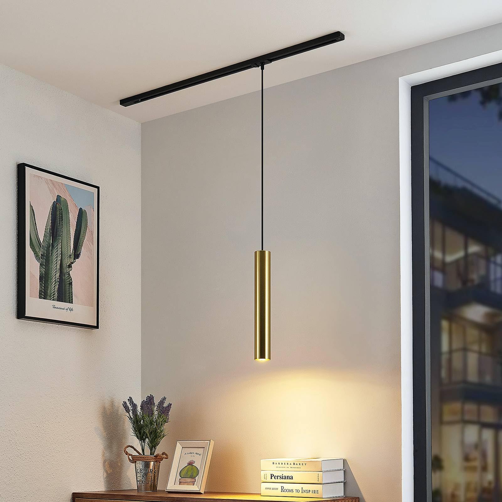 Lampada a binario (Moderno) colore Nero, in Metallo ad es. Soggiorno & Sala da pranzo) di Lindby | monofase faretti su