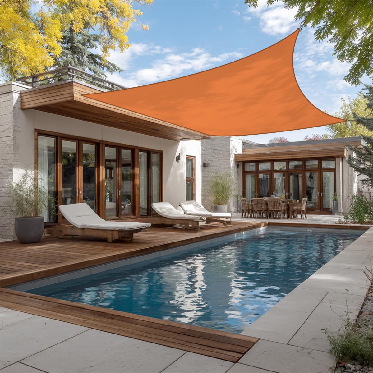 Green Bay Sun Shade Sail Awning Canopy UV Block Square Orange 2x2m