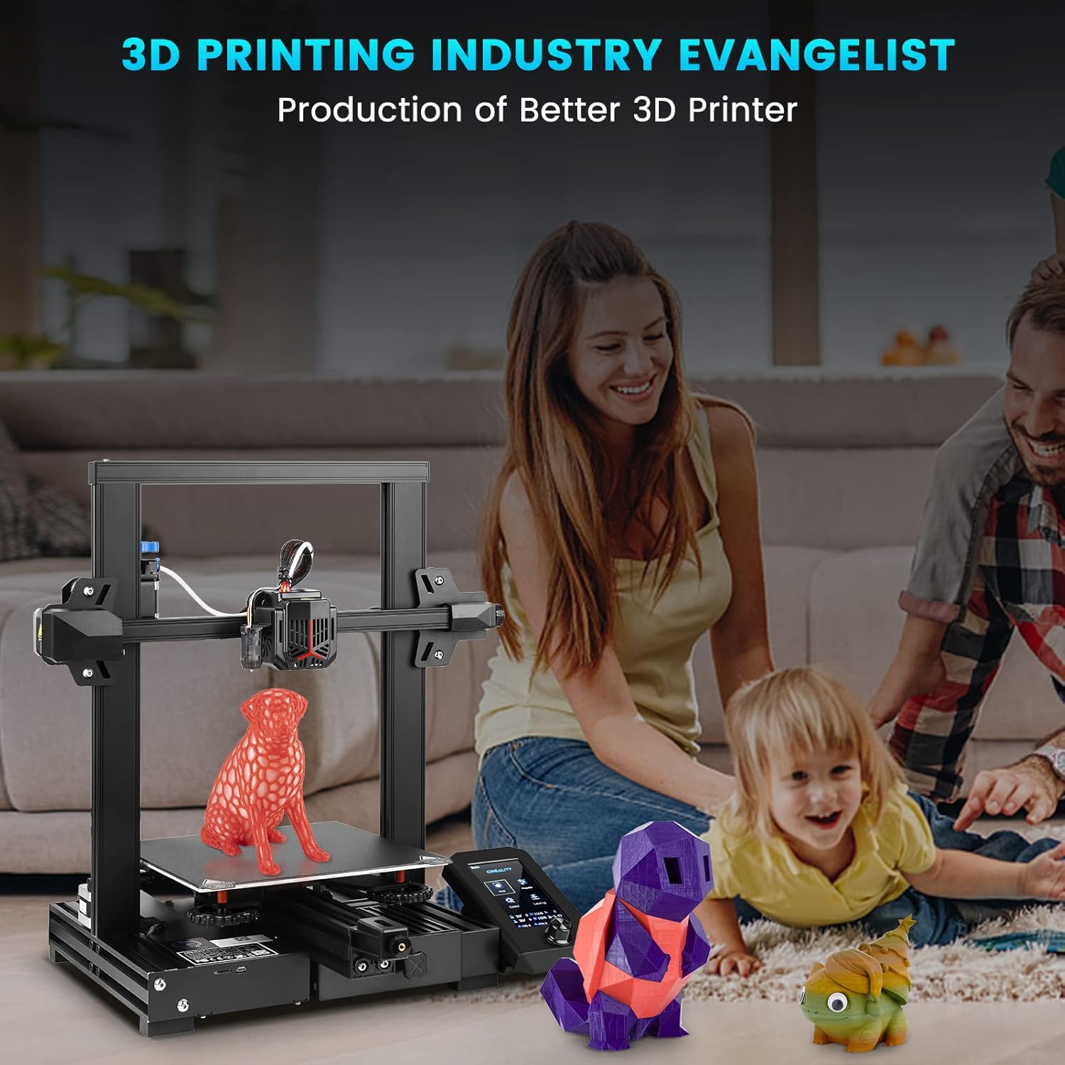 review Creality 3D Printer Upgrade Ender 3 V2 NEO with CR Touch Auto Leveling Kit Plus Creality 3D Official 1 Pack Black PLA Filament 1.75mm 1KG