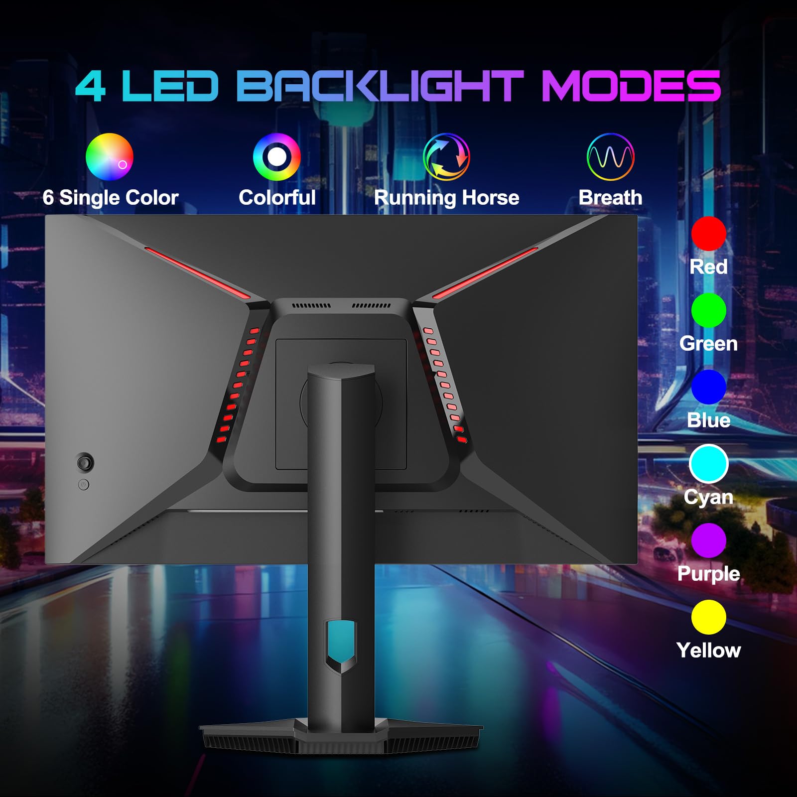 Minifire 27 inch Gaming Monitor, 2560x1440 WQHD 300Hz IPS Panel, DCI-P3 90%, sRGB130%, HDR400, 1ms, Adaptive Sync, Vertical Horizontal Rotation,Tilt Adjustable, DP1.4&HDMI2.1, VESA Mount, MFG27F6Pro — view 3