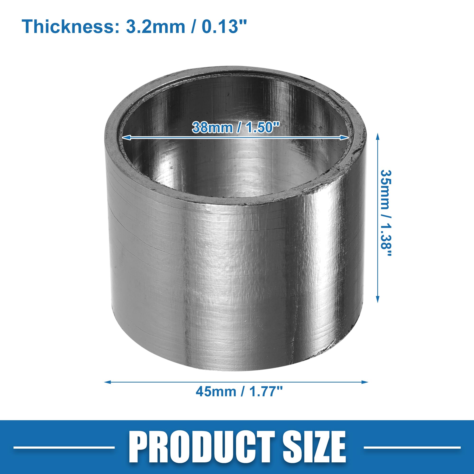 A ABSOPRO Guarnizione per tubo di scarico per motocicletta, diametro esterno 45 mm, anellos di tenuta silenziatore (set di 2)