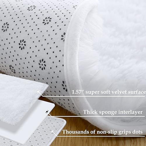 Miniatura 3 de Alfombra de felpa larga y suave moderna y esponjosa para dormitorio sala de estar habitación de los niños decoración de interior del hogar cómoda