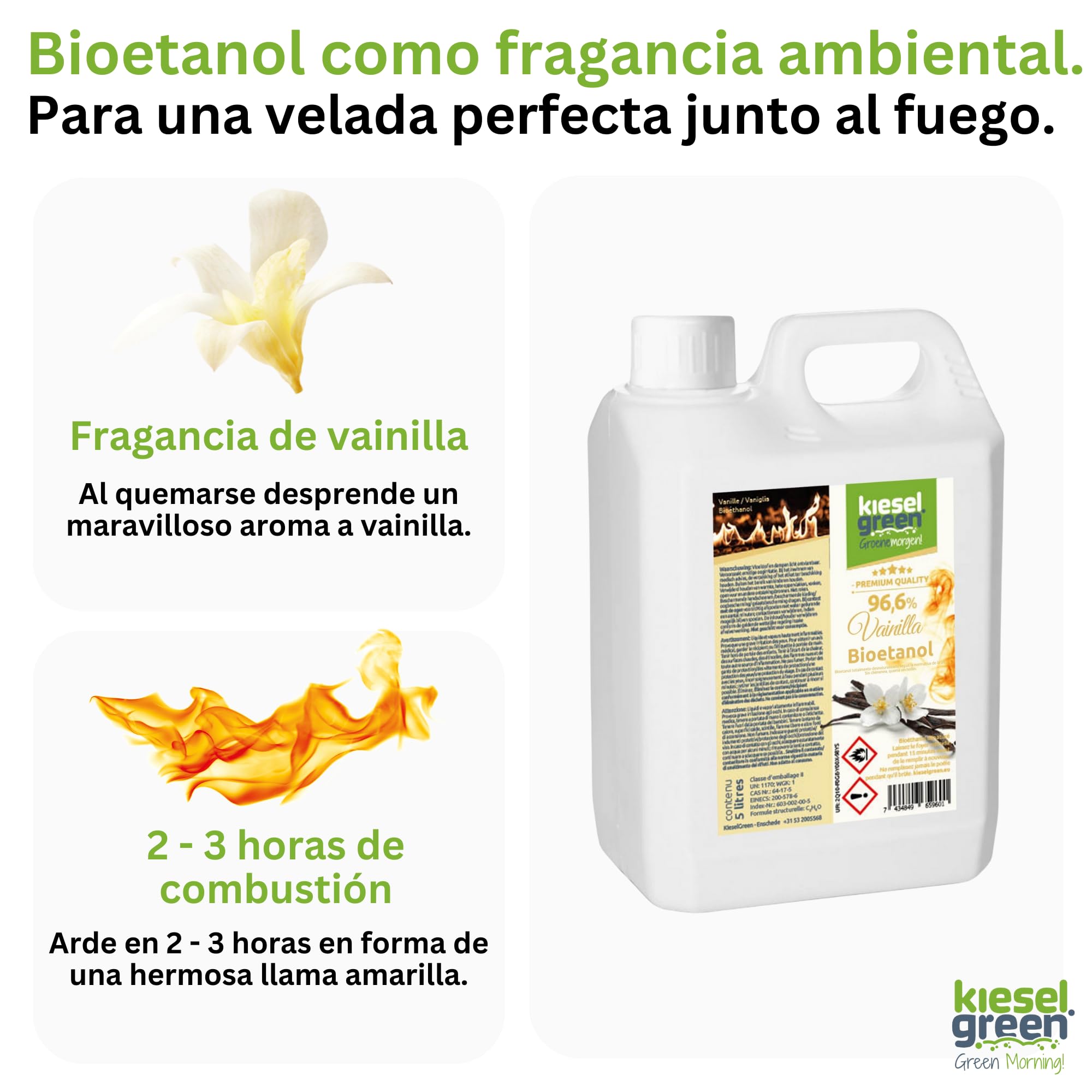 Bioetanol 10 Litros con Fragancia para Chimenea de Etanol, Muchas Variedades – Bioalcohol como Fragancia de Ambiente – Estufas de Bioetanol, Biochimenea Etanol, Ethanol (V10)