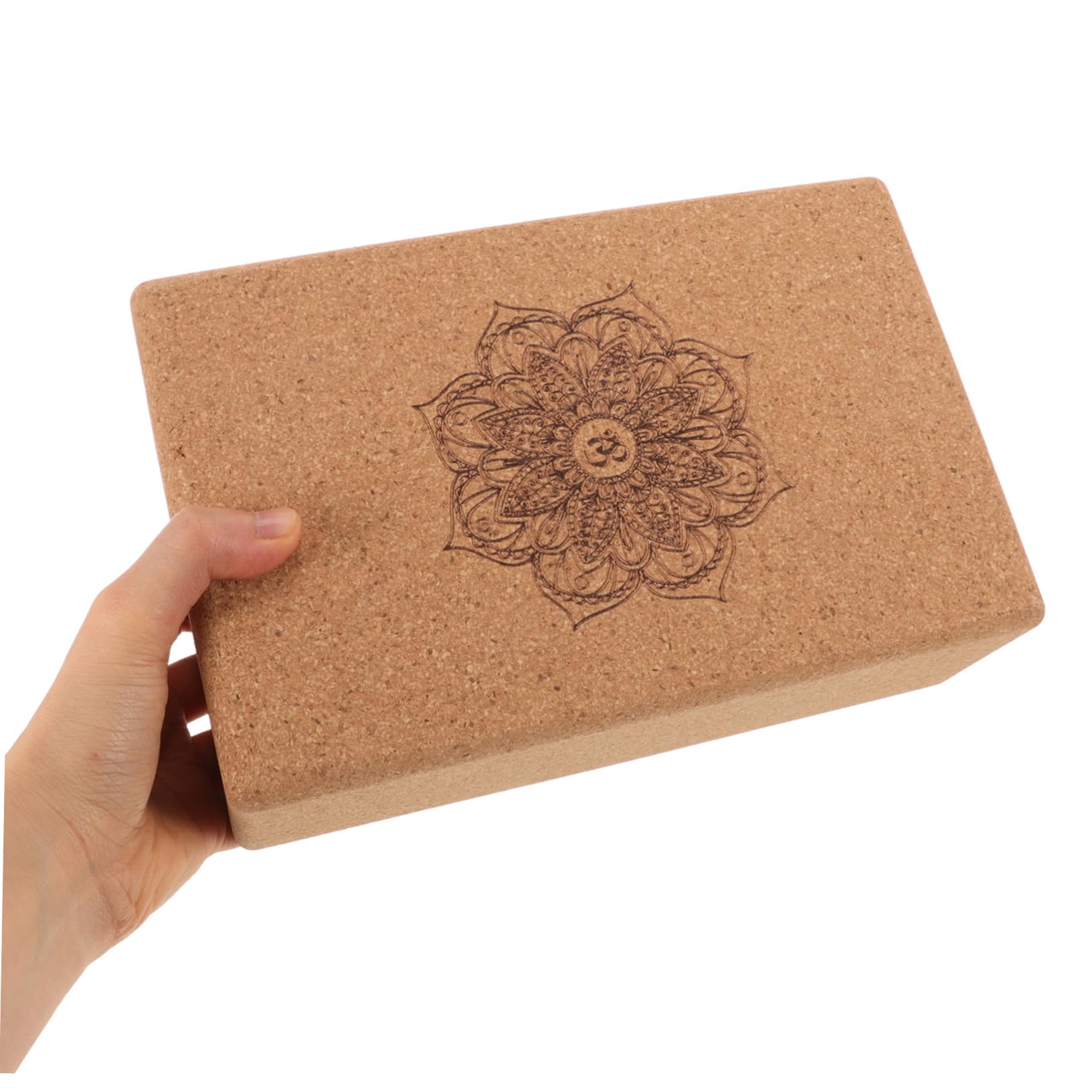 Bloque de Yoga de Corcho de Alta Densidad para Estiramientos | Patrón Mandala, Ladrillo Triangular de Entrenamiento, Apoyo para Relajación Corporal y Práctica de Danza