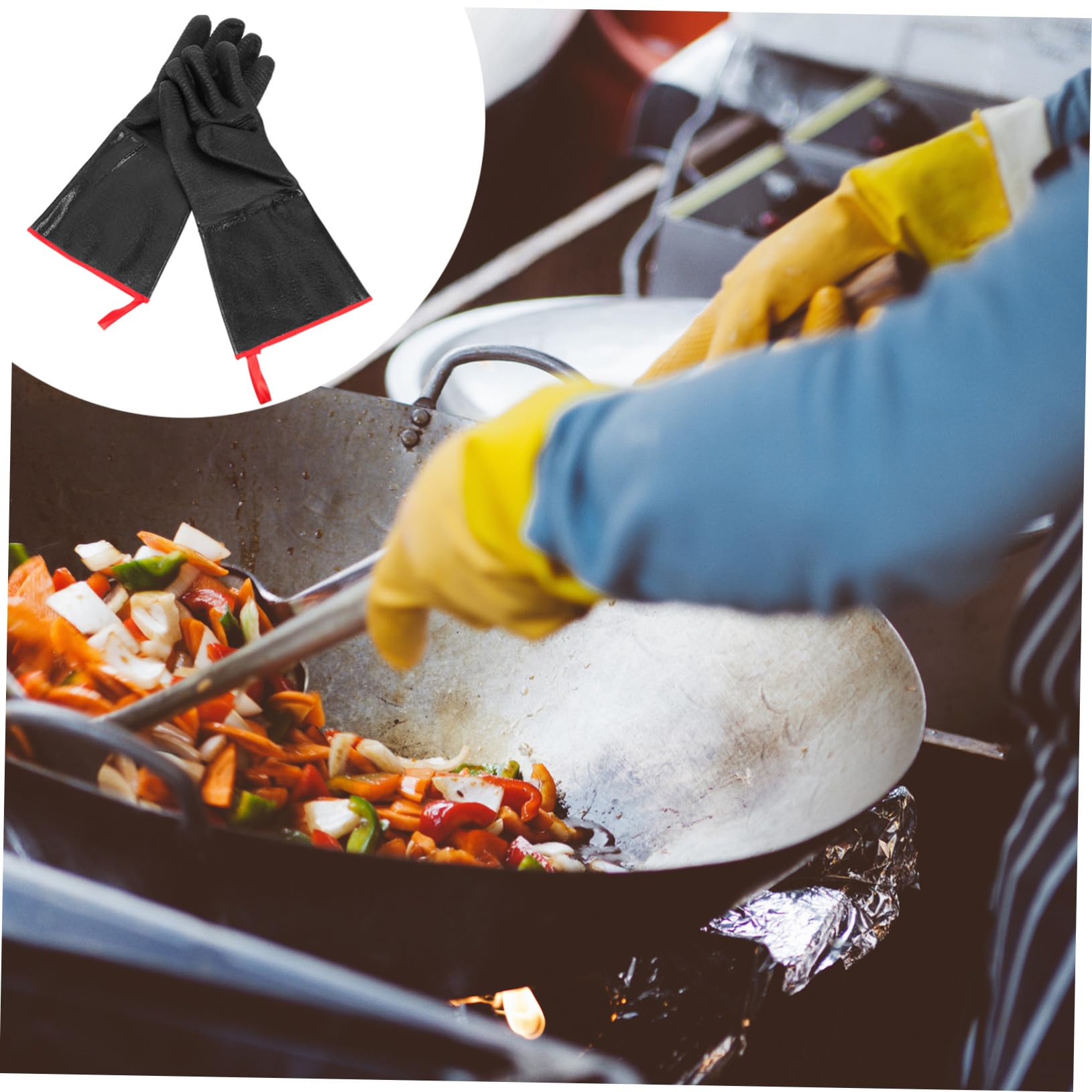Guantes de Neopreno Resistentes al Calor y Fuego Protectores Scalding para Trabajo Industria Talla Unisex Fáciles de Limpiar y Almacenar
