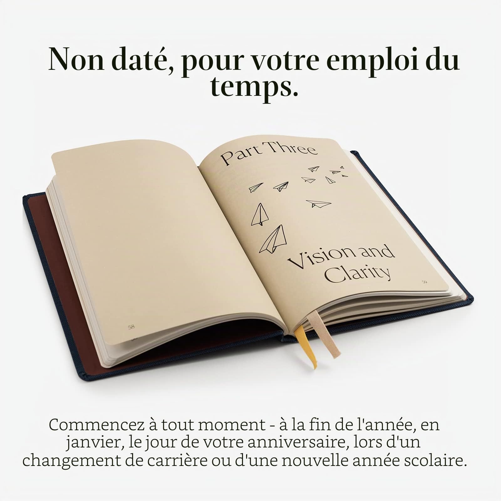 Intelligent Change Agenda annuel au format A5 - Planificateur de productivité annuel pour la définition des objectifs, la réflexion et la croissance - Organiseur de tâches de 12 mois