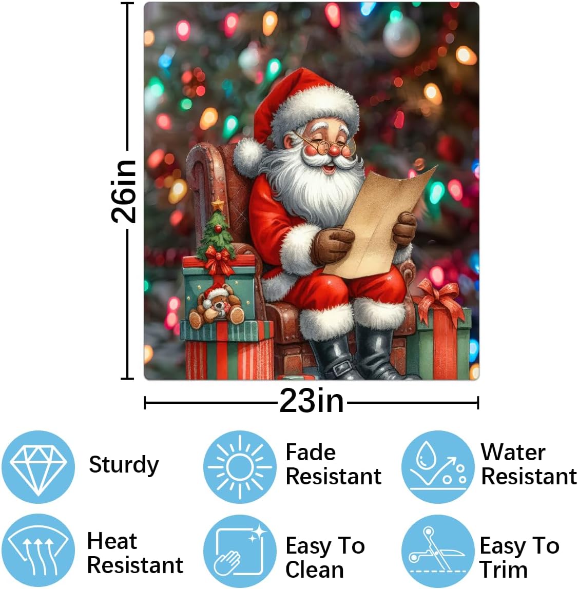 Christmas Old Man Dishwasher Magnet Cover, Dishwasher Panel Scratch Resistant Decorative Magnets for Home Kitchen Utensils Decal Refrigerator Decoration 23 x 26 Inch