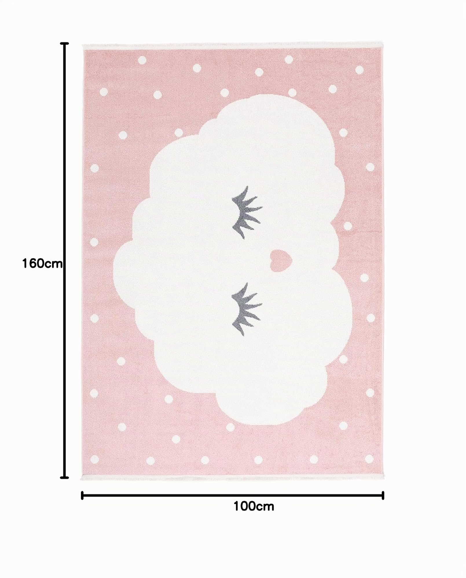 RugVista Sweet Dreams, Alfombra Infantil, Modernas, 100 x 160 cm, Rectangular, Pelo Corto, Cuarto del bebé, Lavado a máquina, Sin Productos químicos peligrosos, Rosa