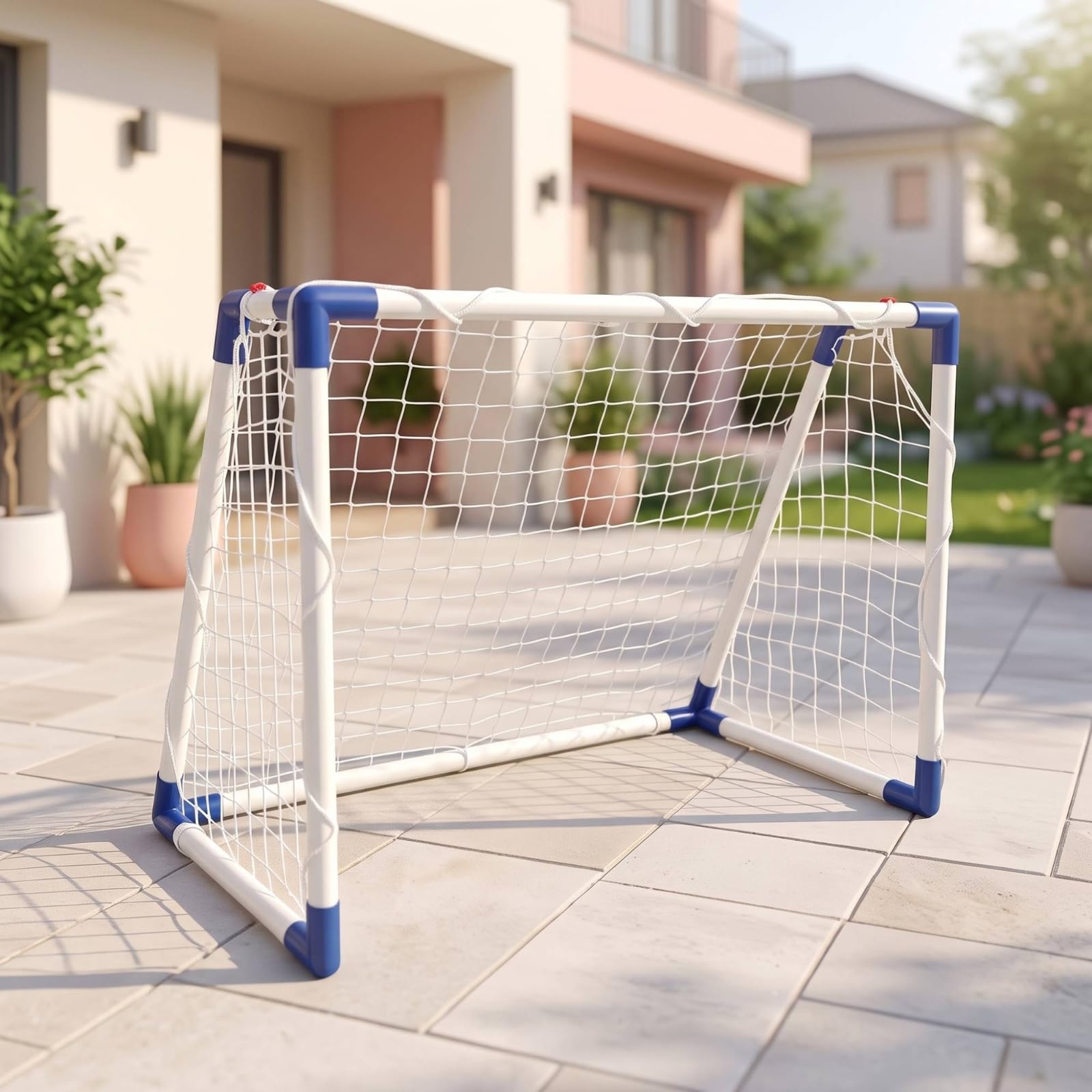 Porta da Gioco PVC Portatile con Calcio Rete Leggera Attrezzatura Sportiva per Bambini, Ragazzi, Allenamento, Spiaggia