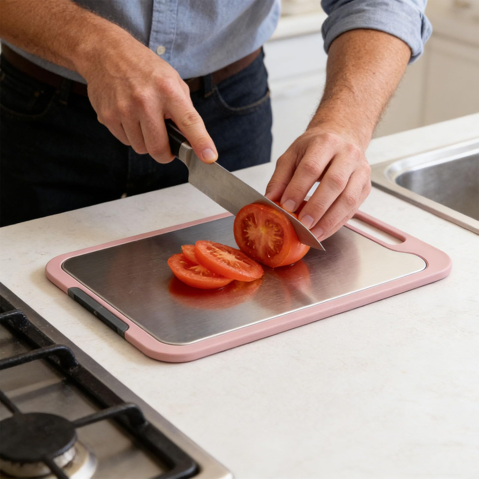 Générique Planche à découper Moderne Element22 en métal, Utilisation étendue pour Les tâches culinaires Difficiles, Planche à découper pour Cuisinier Professionnel