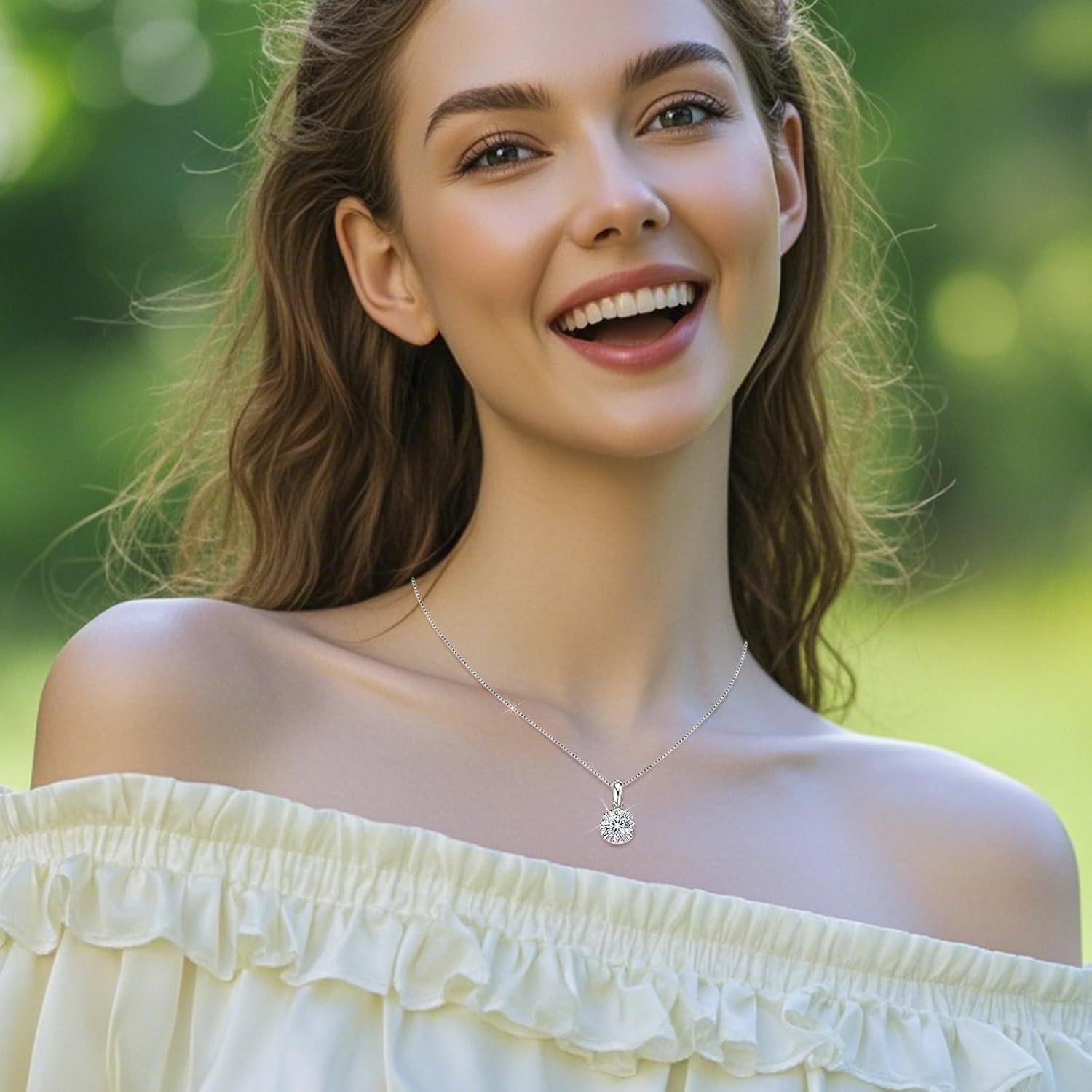 Moissanite Necklaces for Women, 1CT/2CT/3CT Solitaire Pendant with D Color VVS1 Clarity Lab Created Imitation Diamond 925 Sterling Silver Jewelry with Certificate of Authenticity - Image 4