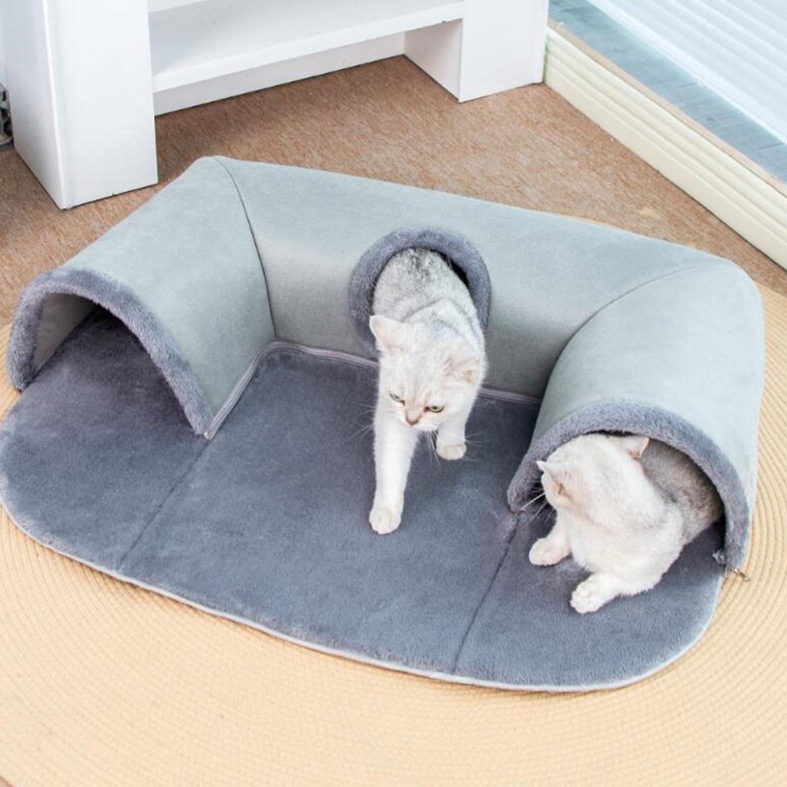 Tunnel de Jeu pour Chat, Tapis de Jeu, Lit pour Furet et Lapin, Tunnel, Exercice, Tubes en Forme de U pour Chat, Jouet pour Lapins et Chats Domestique, Grand