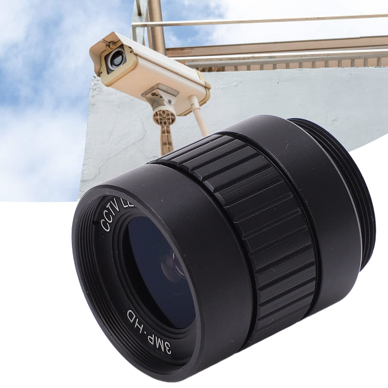 Zoeyilan 6mm Focal CCTV Camera Lens, 3MP CCTV Camera Lens, CS Mount Lens, Manual Focus CCTV Camera Lens for Security Camera