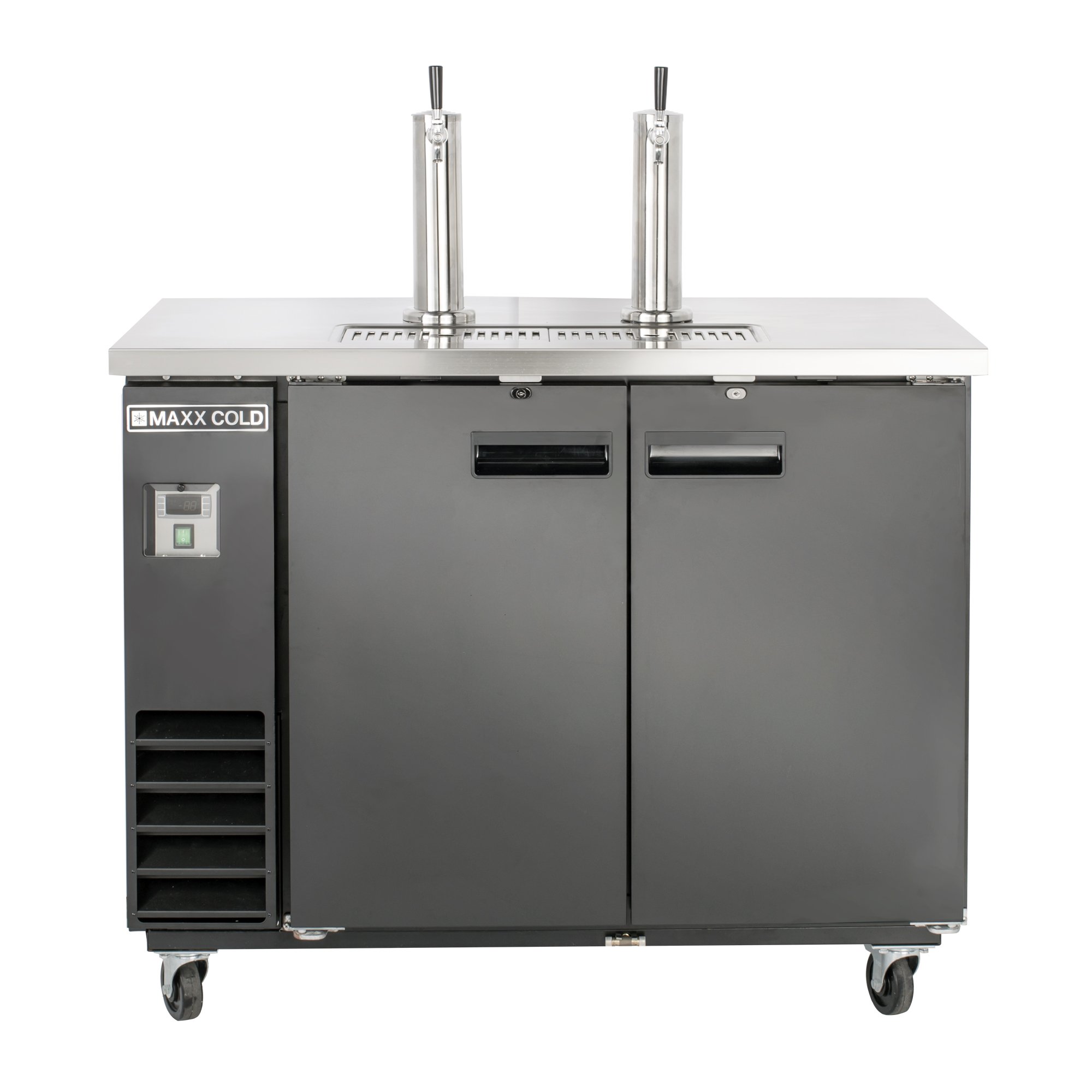Maxx-Cold MXBD48-2BHC 47.5-Inch-Wide Beer Single Tower/Dispenser with Stainless Steel top and 10.5 cubic feet (297L) storage capacity - Black