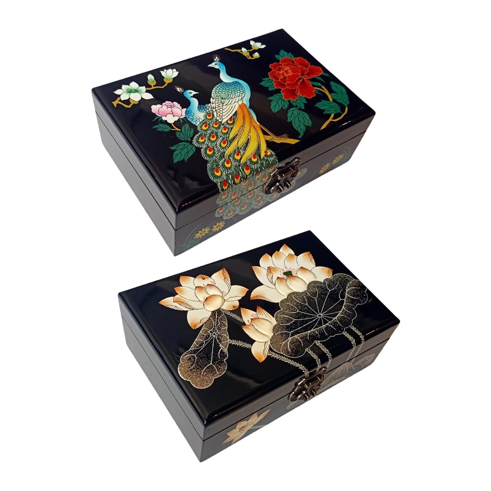 Artistics Lack Schmuck Aufbewahrungsbox, traditioneller Verschluss, Heimdekoration, Organizer, Lackwaren Schmuck Organizer