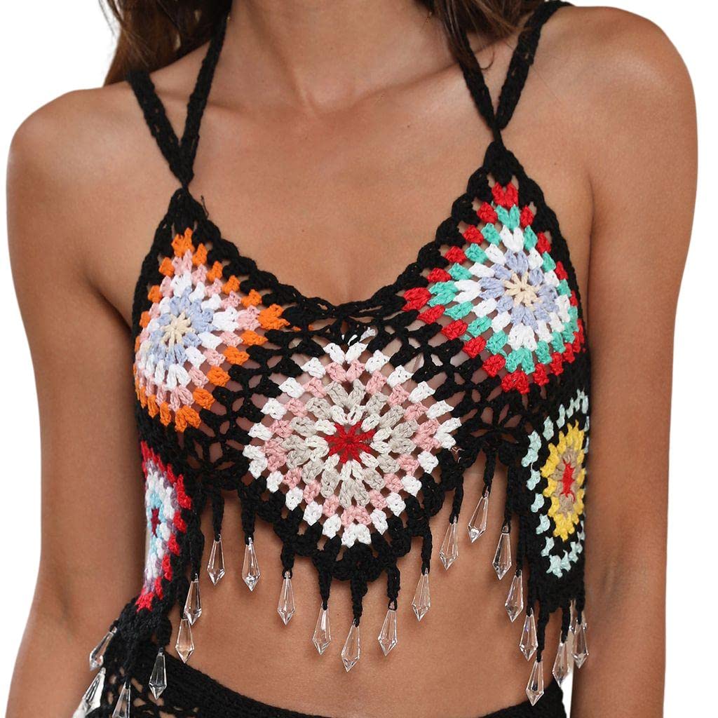 Girls Women Beachwear Summer Swimsuit Cover Knitting Crochet Halter Top | Swimwear| Womens Clothing |Clothing Shoes & Accessories-image-13