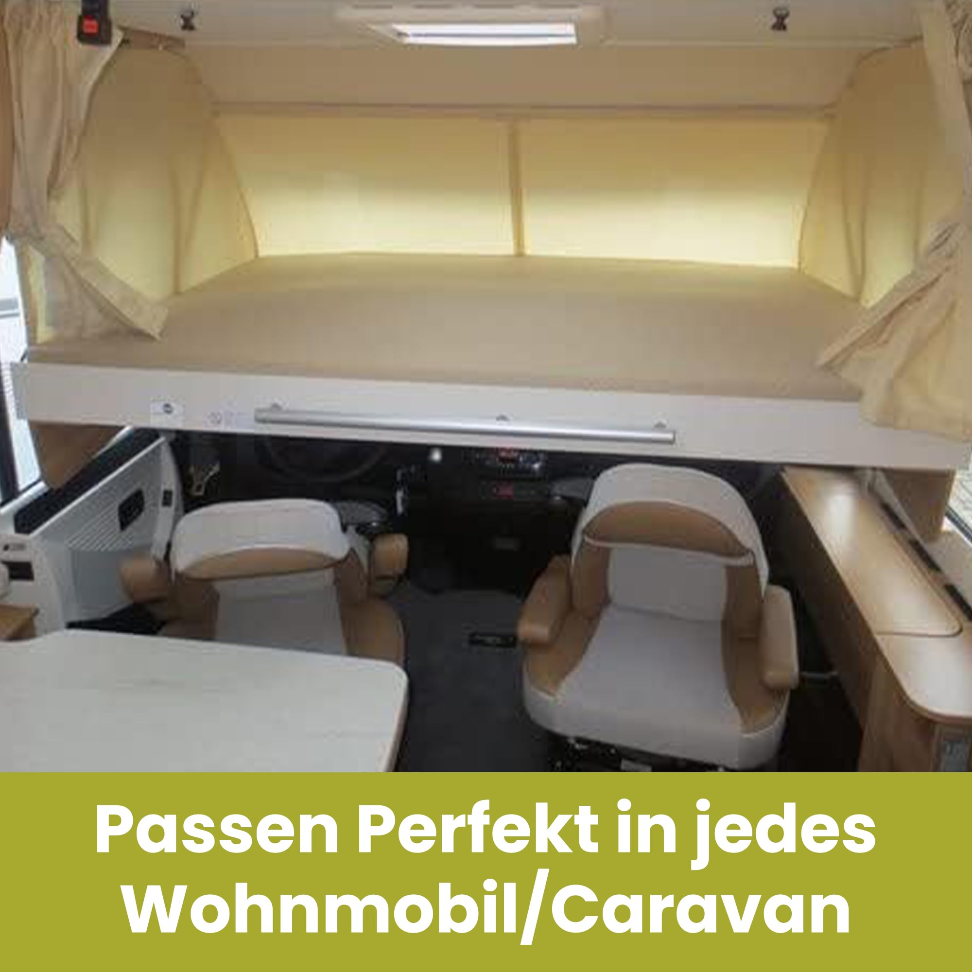 Spanbettlaken Hubbet - Wohnmobil mit Hubbett - Spanbettlaken Wohnmobil - Wohnwagen mit Hubbett - für Matratze Wohnmobil - Oeko-TEX - 100% Baumwolle - Antrazith