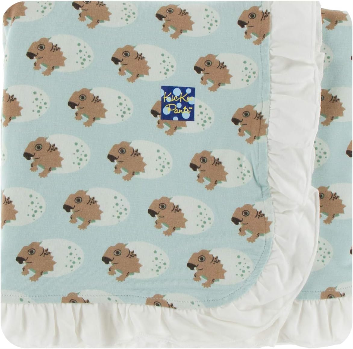 KicKee Pants Unisex Essentials Stroller Blanket Feather Contrast Stripe, One Size