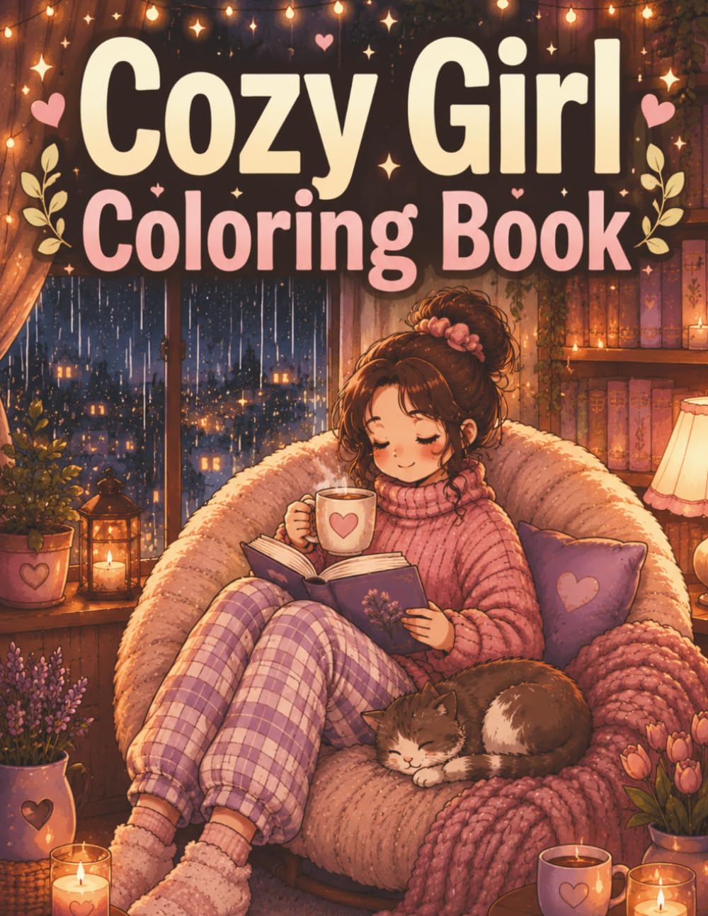 Cozy Girl Coloring Book: Relaxing and Cute Coloring Pages for Teens and Adults