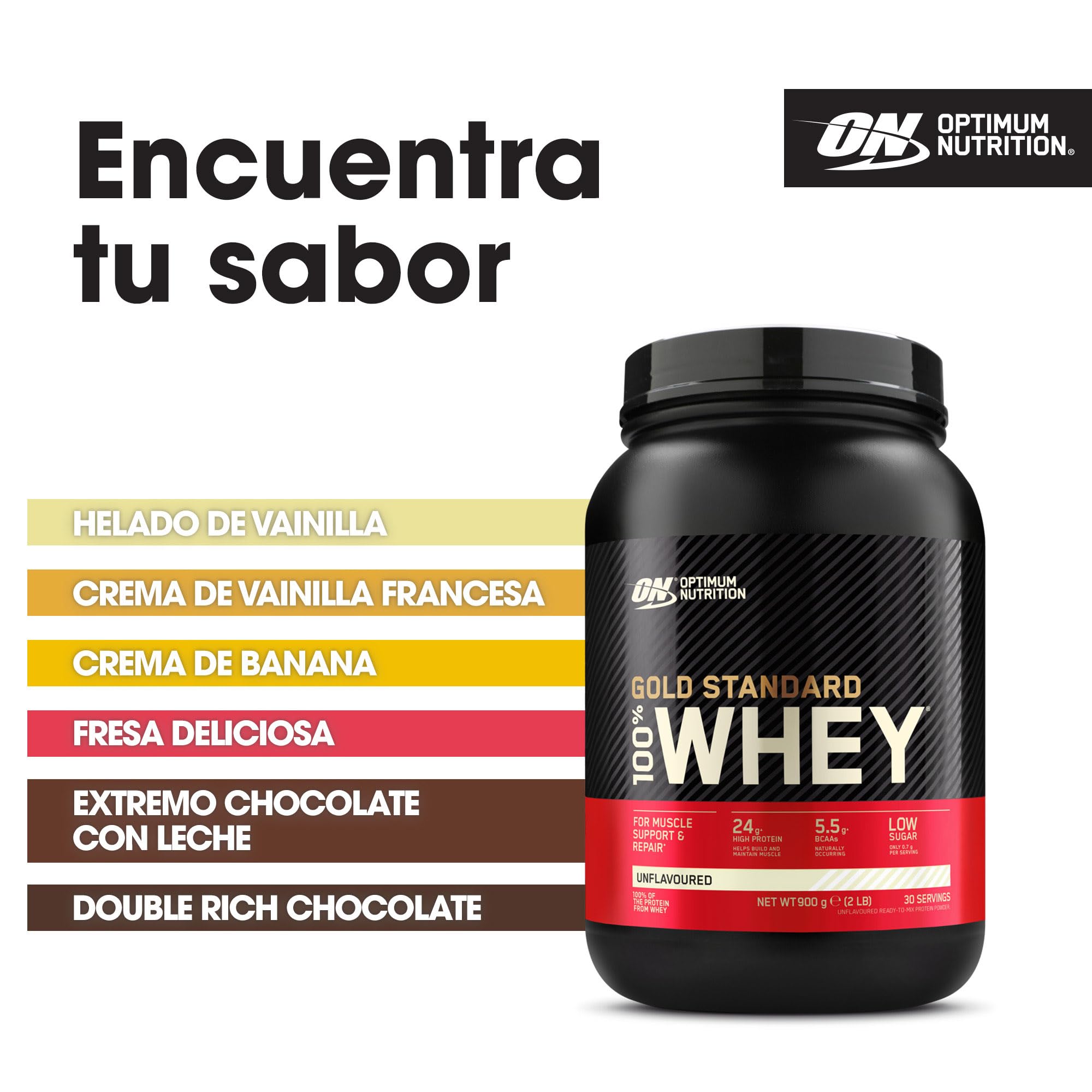 Optimum Nutrition Gold Standard 100% Whey Proteína en Polvo, 900g
