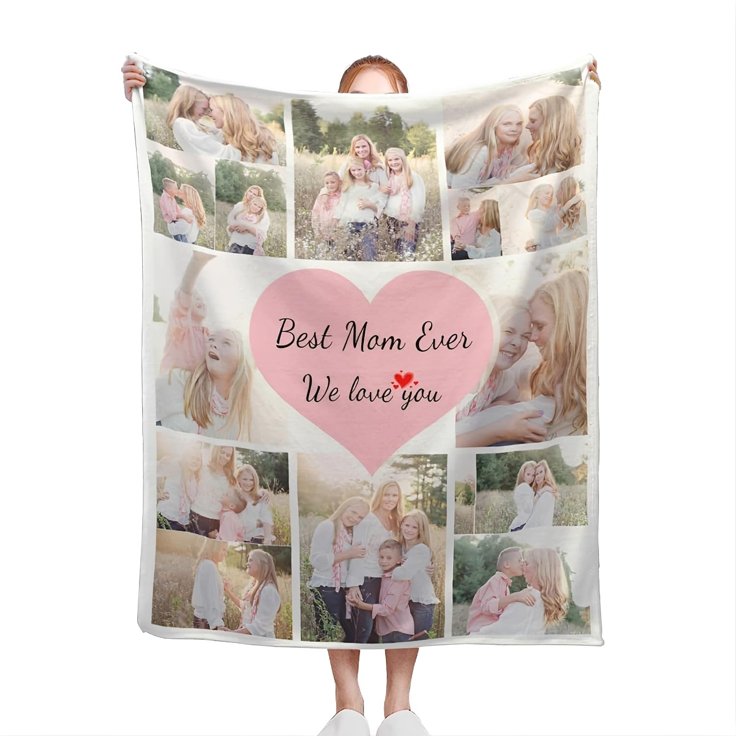 Mraxovid Personalised Photo Blanket Picture Collage Blanket Mothers Day Blankets Gifts for Mum Custom 8 Photo Memory Beautiful Throw for Family Birthday Wedding Gift, 125x150cm โ image 1