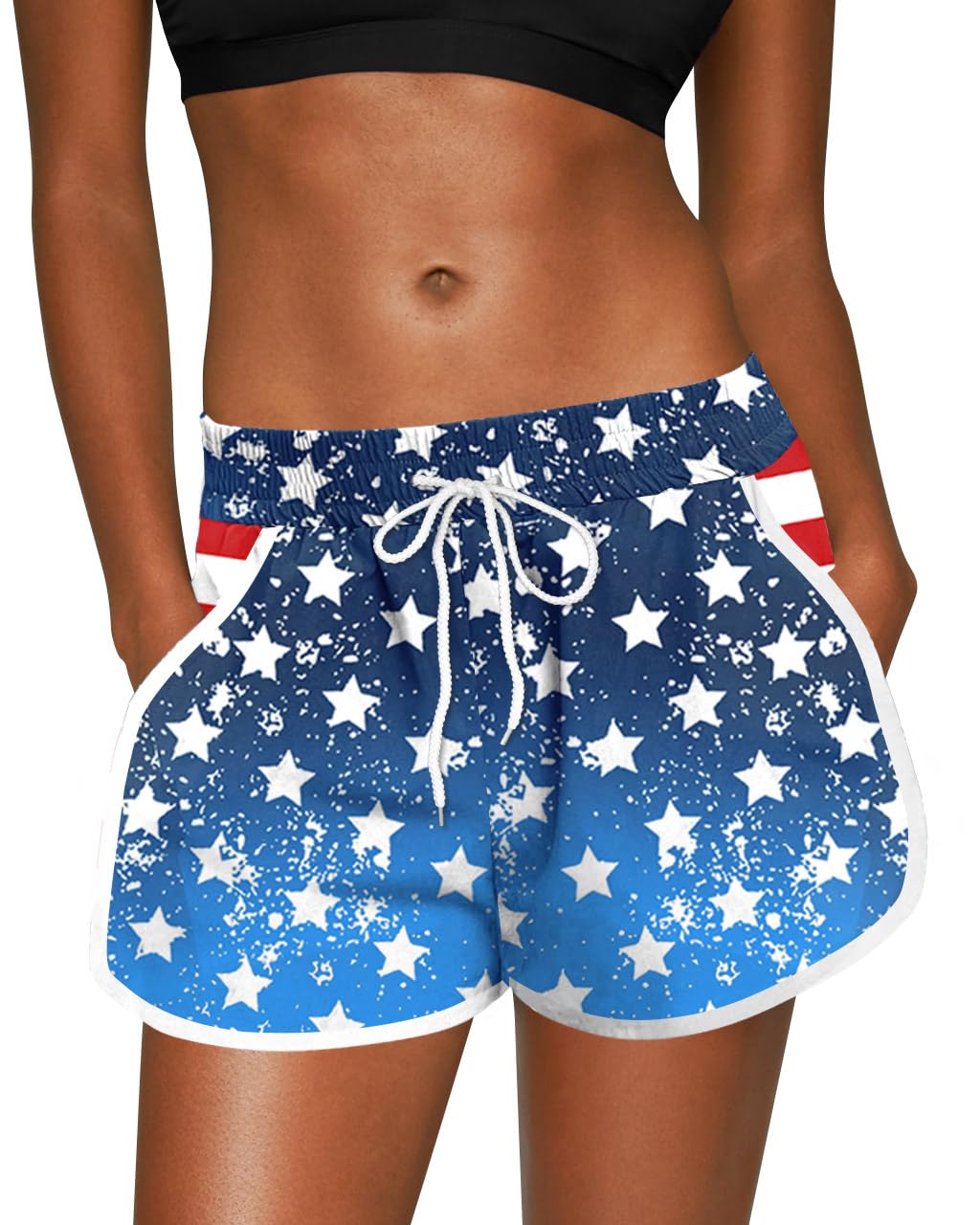 For G and PL Women Summer Floral Beach Boardshorts with Pockets Swim Trunks