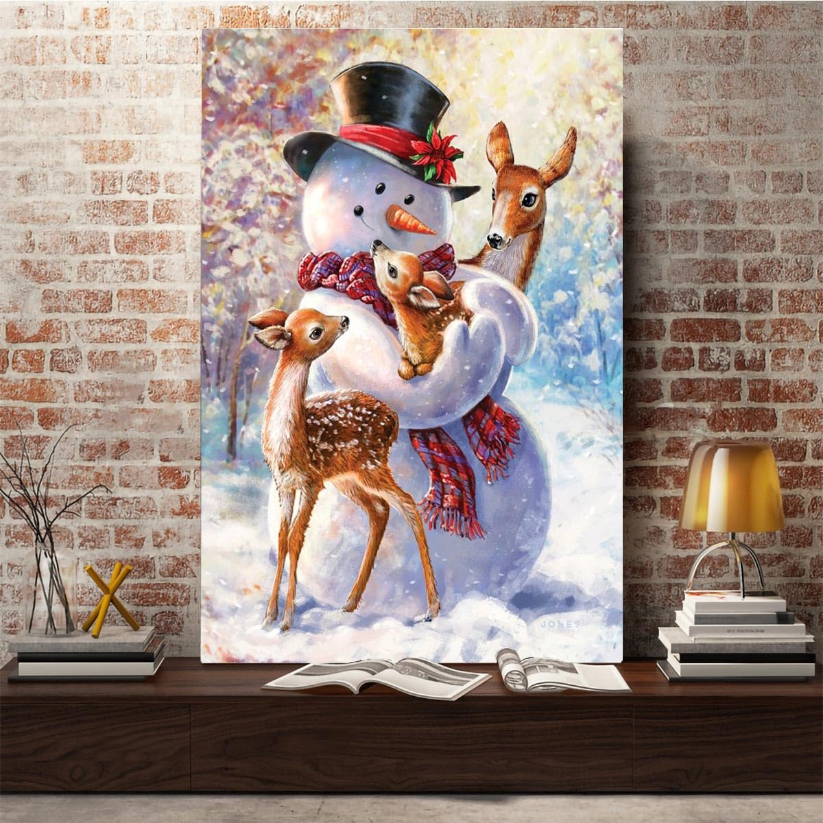 Amazon.com: Christmas Wall Art, Merry Snowman Picture Decor Sika