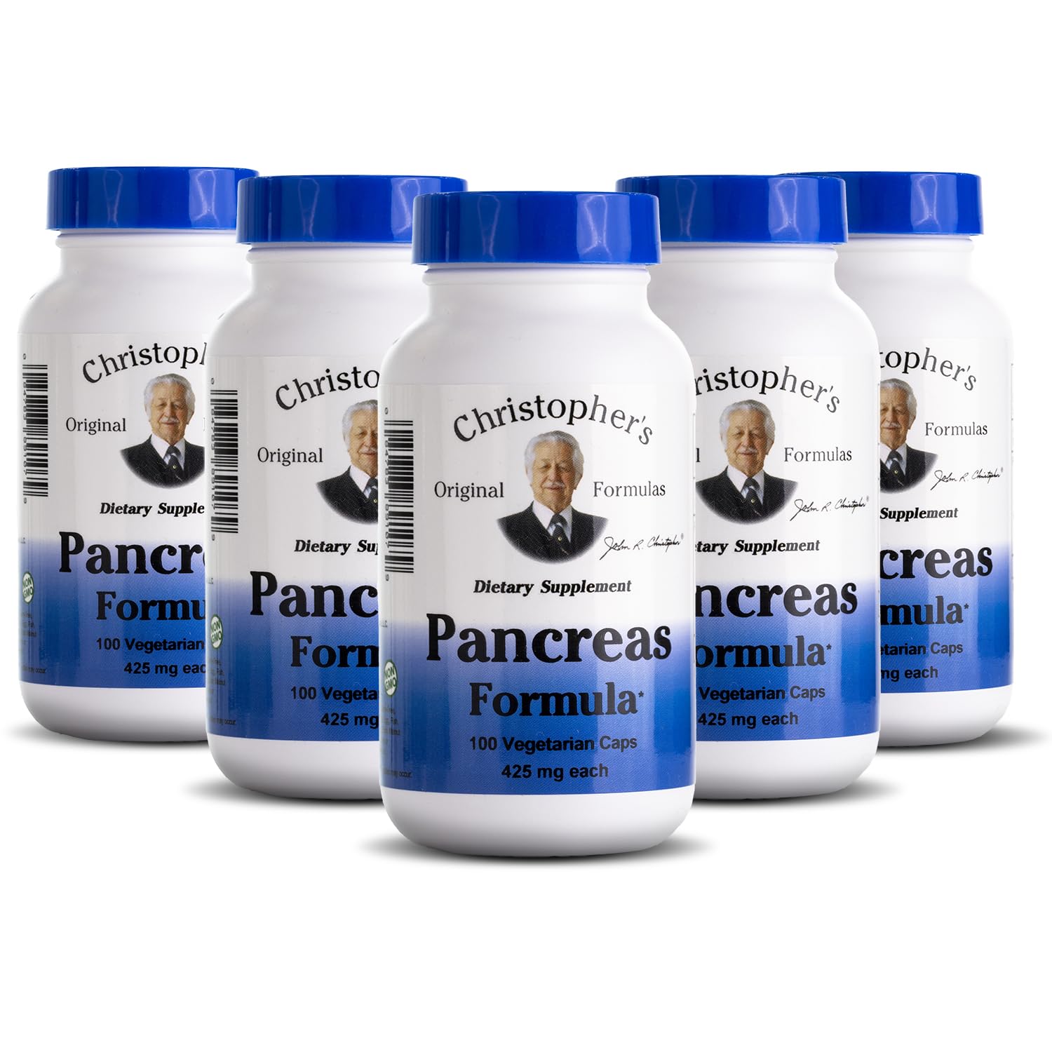 Christopher's Original Formulas Pancreas Formula - Pancreas Cleanse Detox &amp; Repair - Probiotics for Digestive Health - Pack of 5