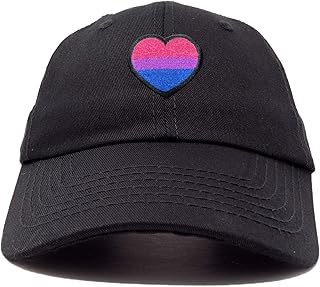 Giavuwn Embroidered Bisexual Pride Hat LGBT Dad Hat Low Profile Distressed Baseball Cap