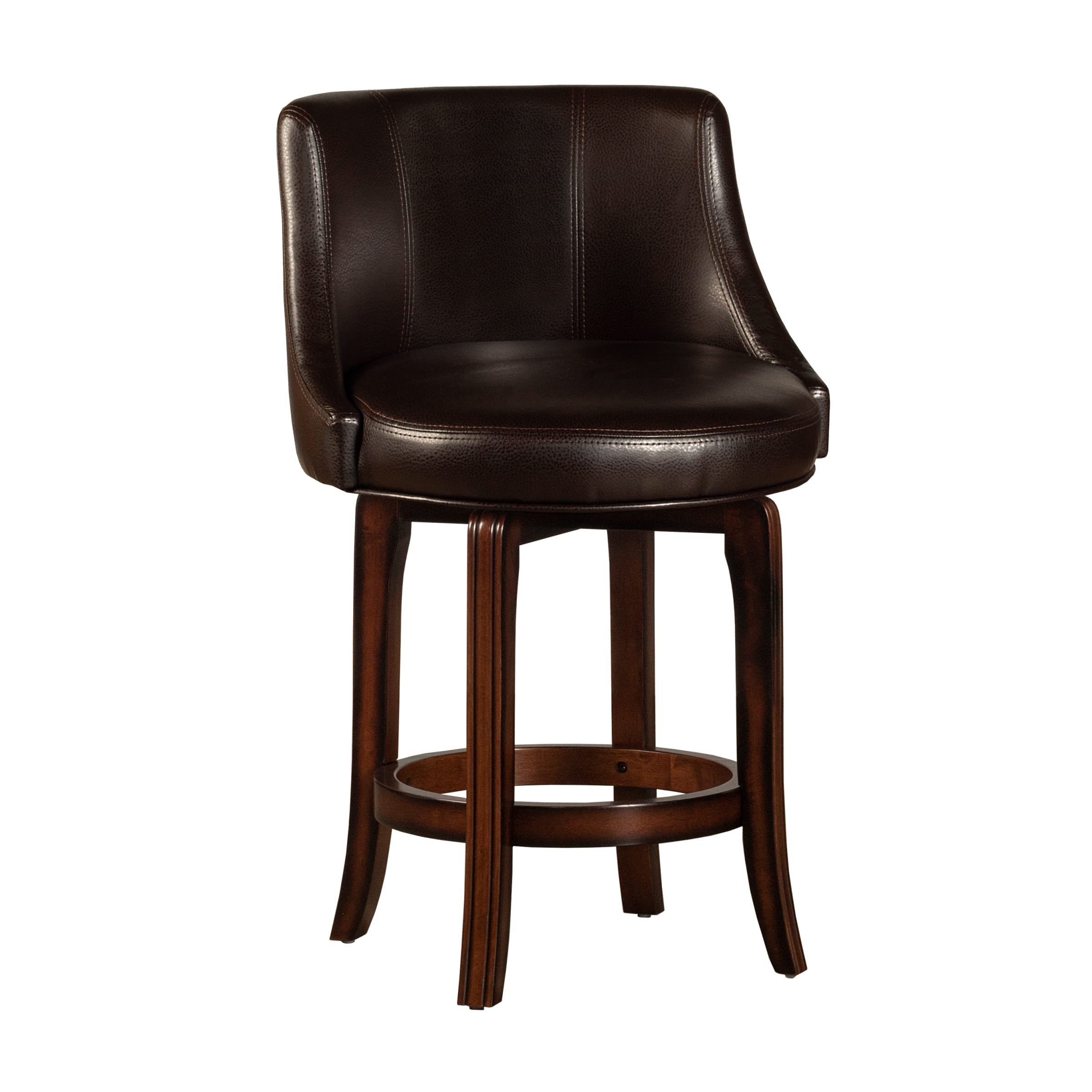 Hillsdale, Napa Valley Wood and Upholstered Counter Height Swivel Stool