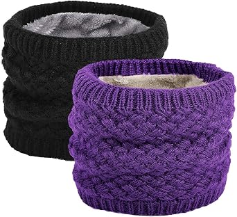 EPEIUS Kids Winter Knitted Infinity Scarf Fleece Neck Warmer for Boys Girls