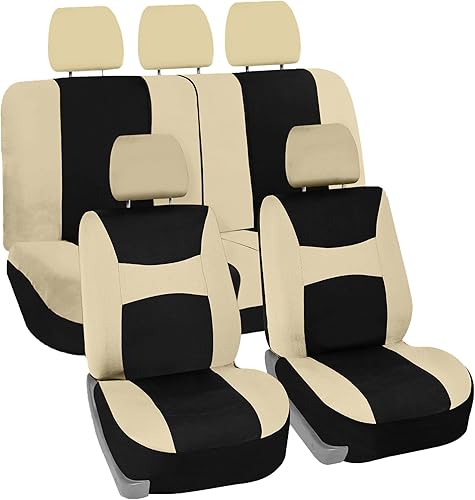 FH Group FB030BEIGEBLACK115-SEAT - Fundas universales de asiento y banco negras para la mayorĂa de los autos vehĂculos todoterreno y camionetas FH Group FB030BEIGEBLACK115-SEAT - Fundas universales de asiento y banco negras para la mayorĂa de los autos vehĂculos todoterreno y camionetas