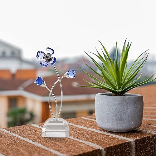 Miniatura 7 de LONGSHENG - SINCE 2001 - Figura de flor de cristal, adorno de flor de cristal, estatua de pisapapeles para el día de San Valentín, regalos de boda