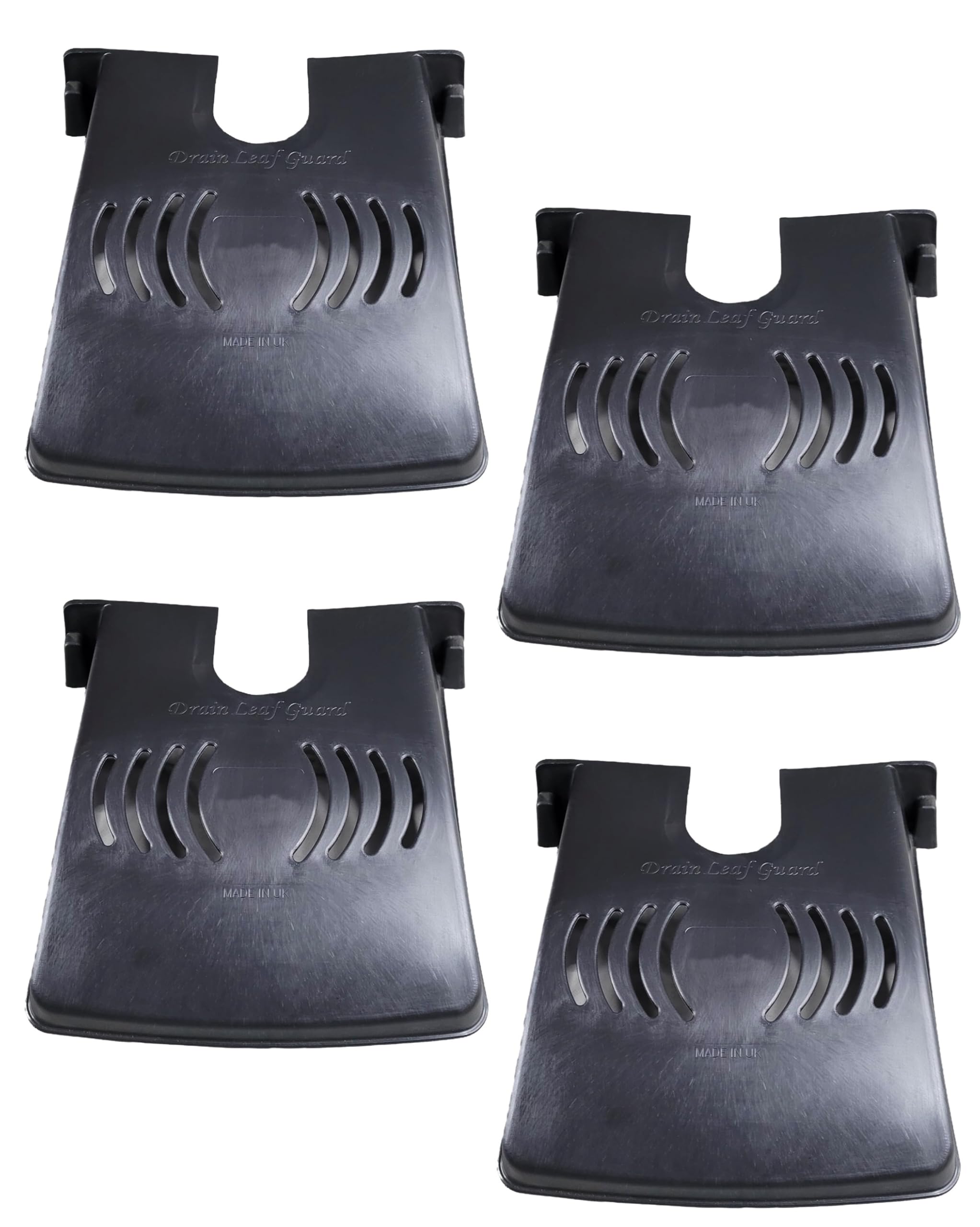 Easy Shopping® 4 x Drain Cover for Outdoor Gutter Plastic Drain Tidy External Drain Cover - Prevents Drains Blockage from Leaves and Rubbish with Downpipe Cutout