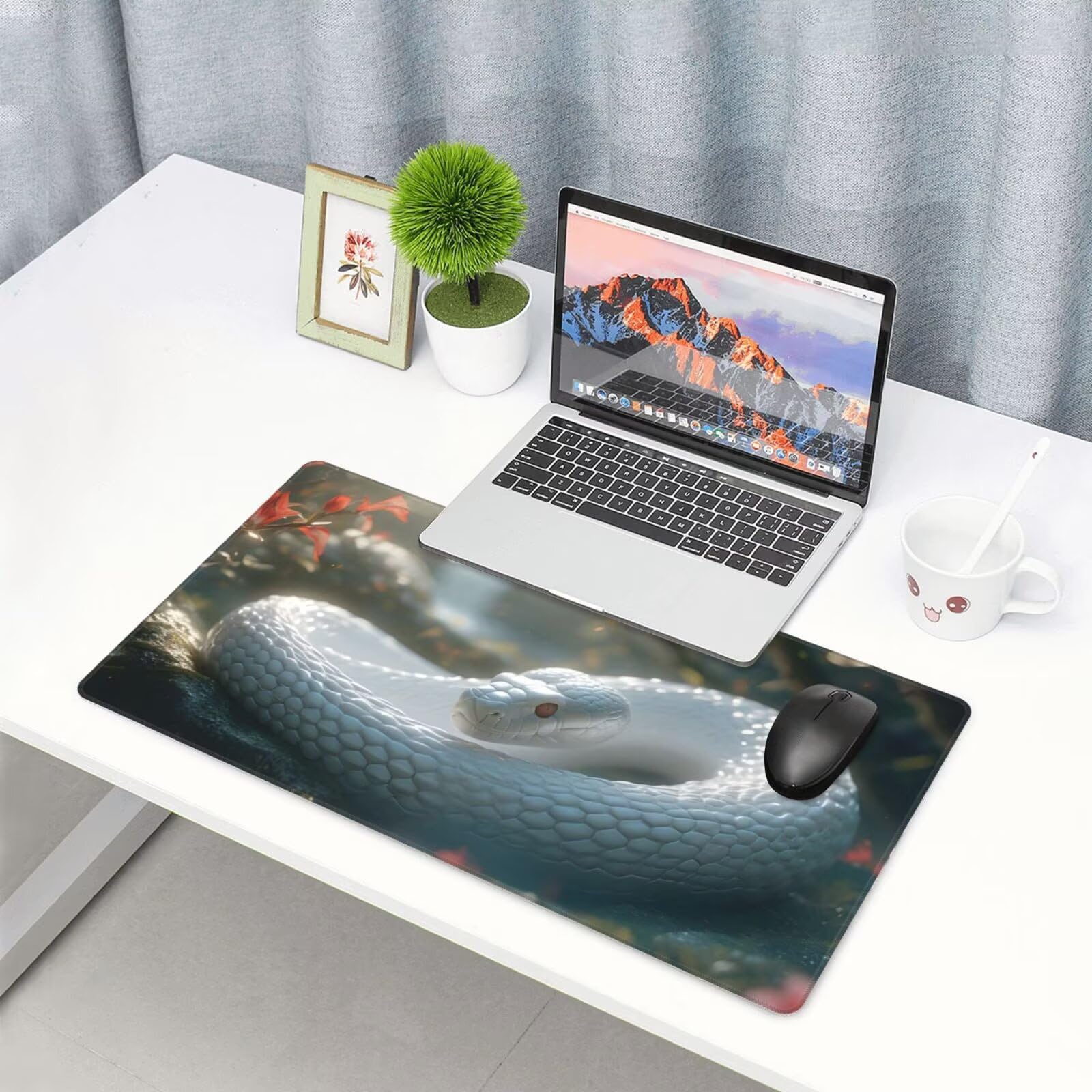 Tappetino Mouse Animale Tappetino Mouse XXL 1200 x 400 mm, Tcomputer Gaming Impermeabile e Antiscivolo Mousepad Serpente Accessori Scrivania per Migliorare Precisione e Velocit Gaming Mousepad U-330