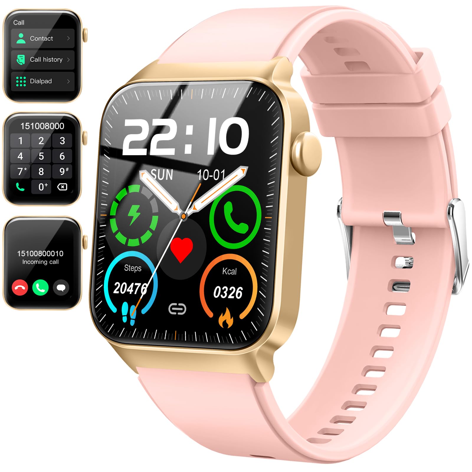2026 Smart Watch for Men Women, Smart Watches Answer/Make Calls, 100+ Sport Activity Tracker Step Counter, Fitness Watch with Heart Rate/Sleep Monitor, IP68 Waterproof Fitness Tracker for Android iOS