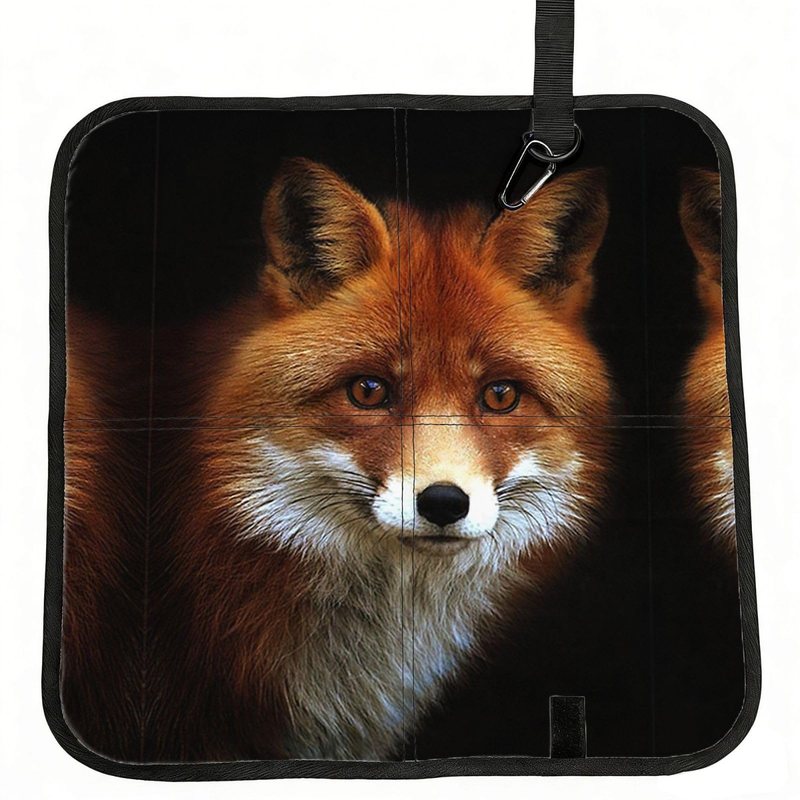 KAPPTYY Fox Printed Bleacher Seat Cushion PE Foam Filling, Foldable Sitting Pad for Concert Stadium Events