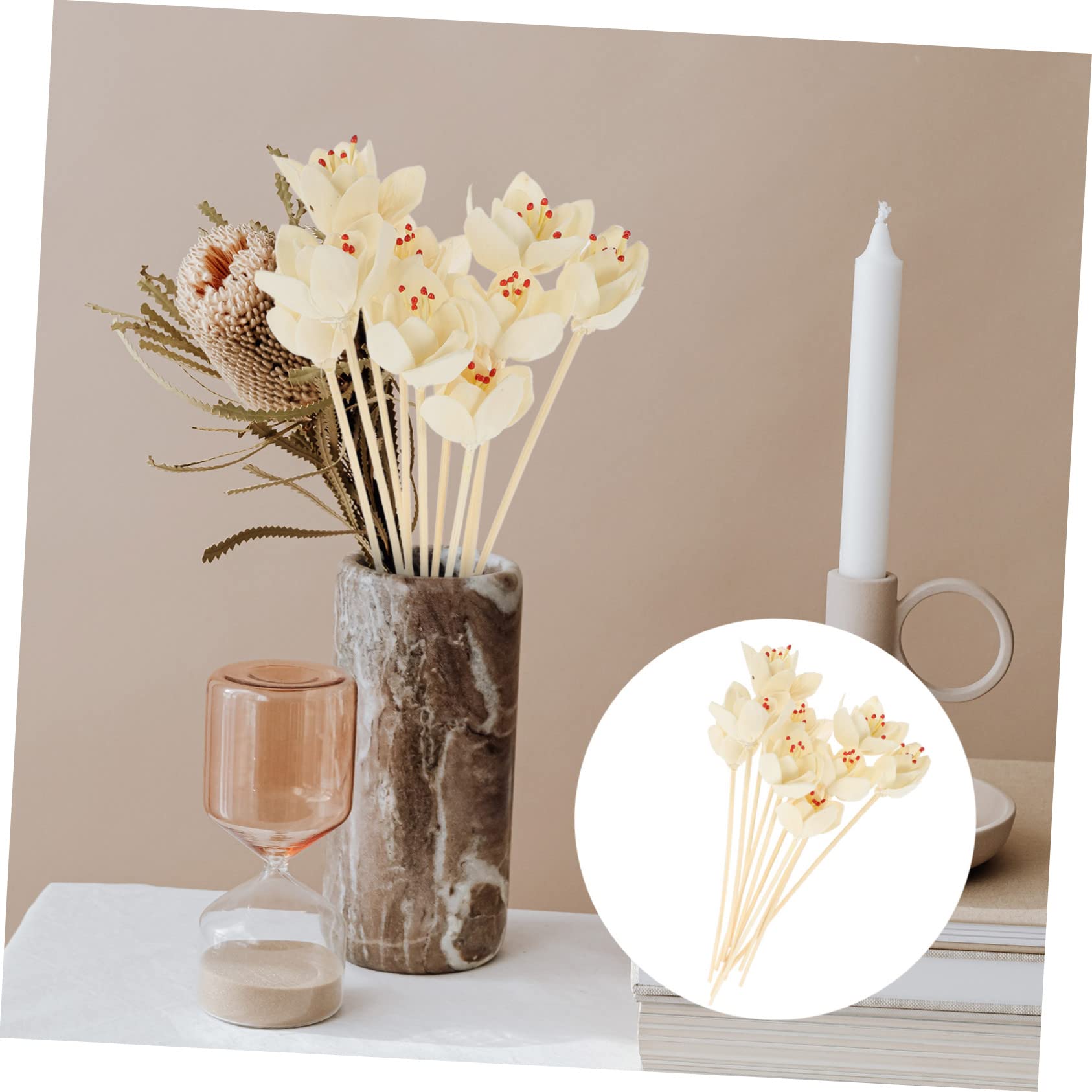 PRETYZOOM 30 Pz Rattan per aromaterapia canne essiccato vaso Olio essenziale profumatore ufficio profumatore bagno bastoncini diffusori di fiori bastoncini aromatici per matrimoni di legno