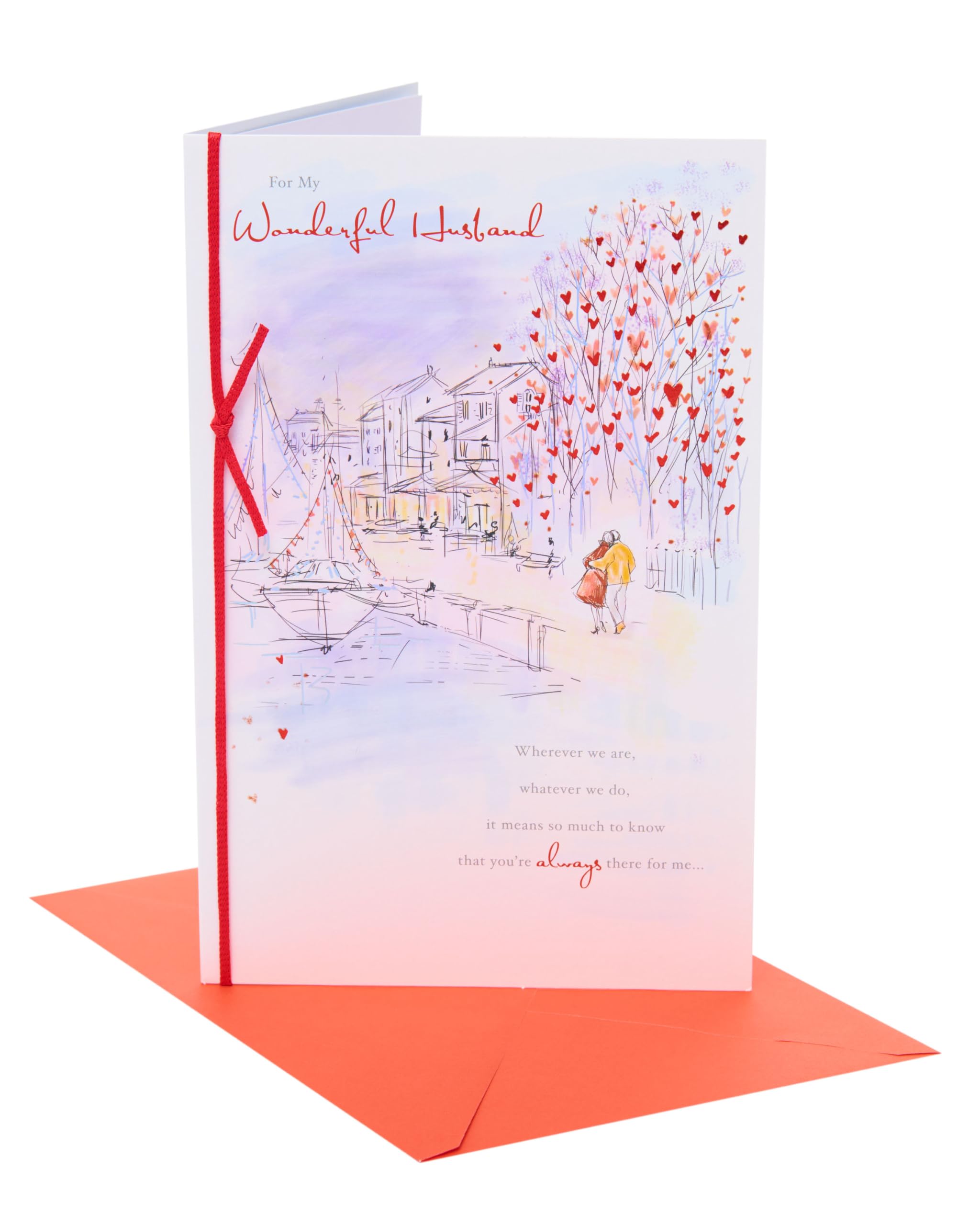 UK Greetings | Valentine's Day Card for Husband | I Love You Presents | Him, Boys, Men | Lovely Scenic Design | With Envelope | 165mm x 254mm
